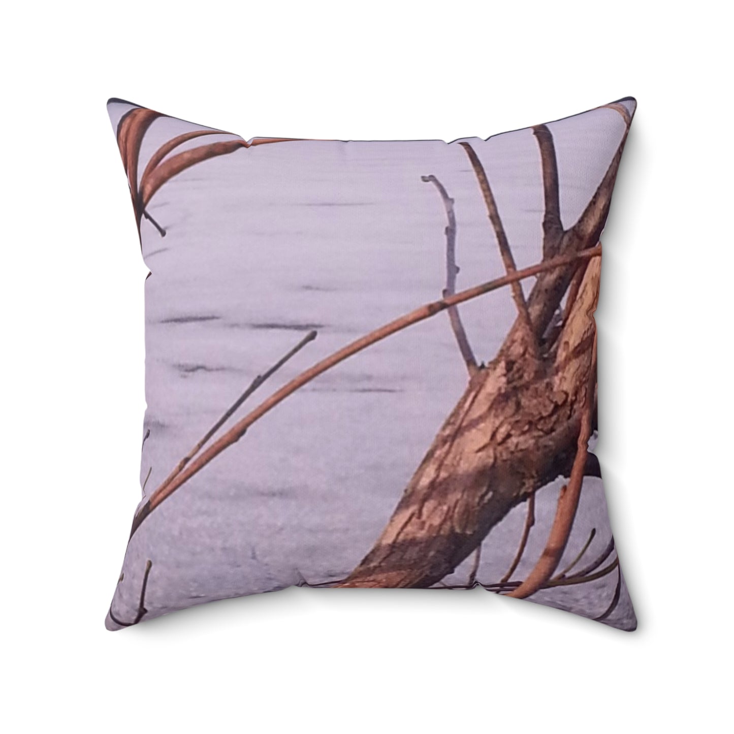 Nature-Inspired Decorative Square Pillow - #originalphotograph of winter branches