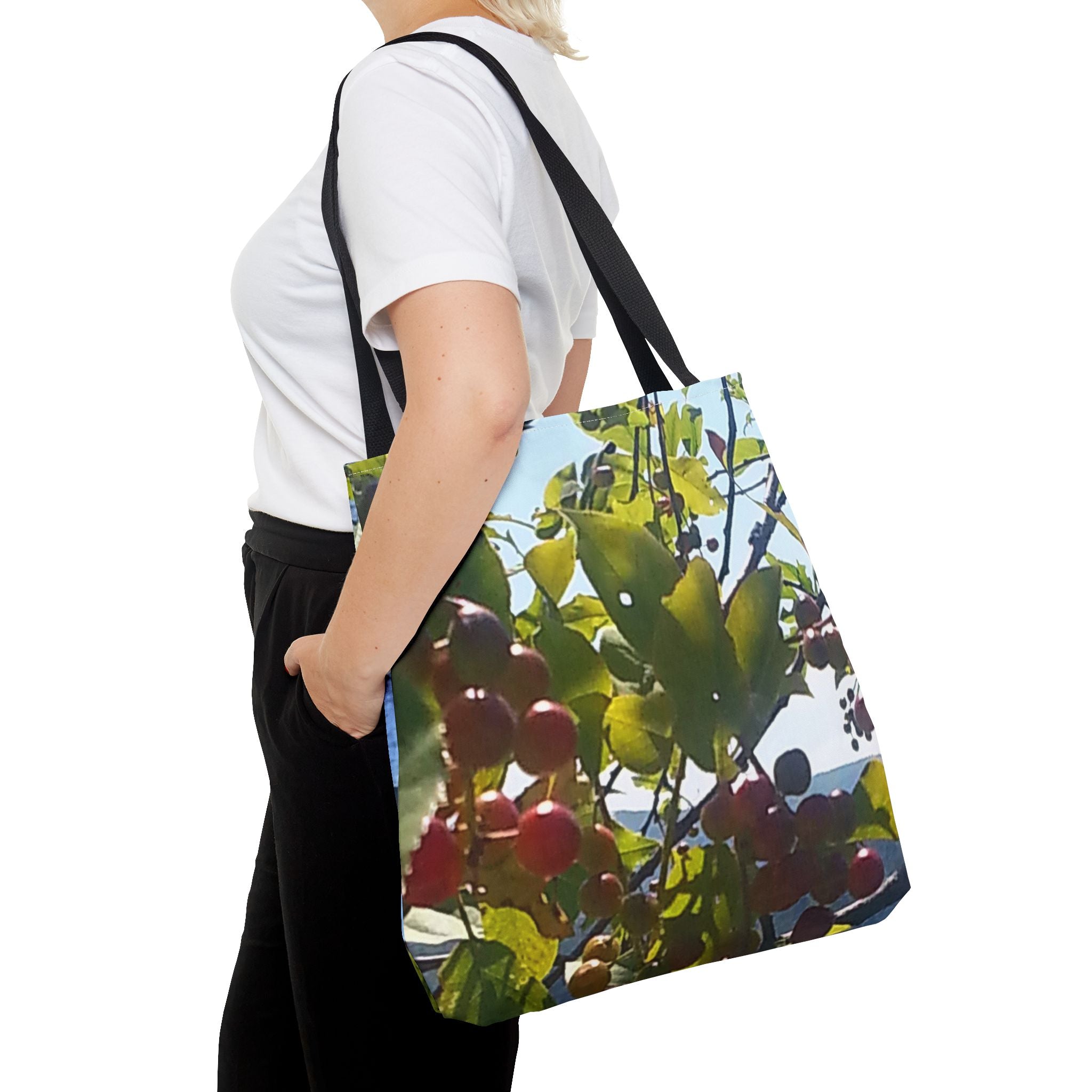 Ruby Foliage | Radiant Bloom Tote Bag | The Flow Collection