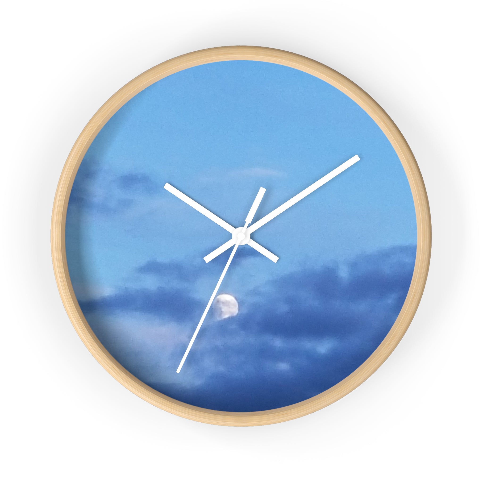 Celestial Gaze | Moonlit Cloudscape Silent Wall Clock | The Inspiration Collection