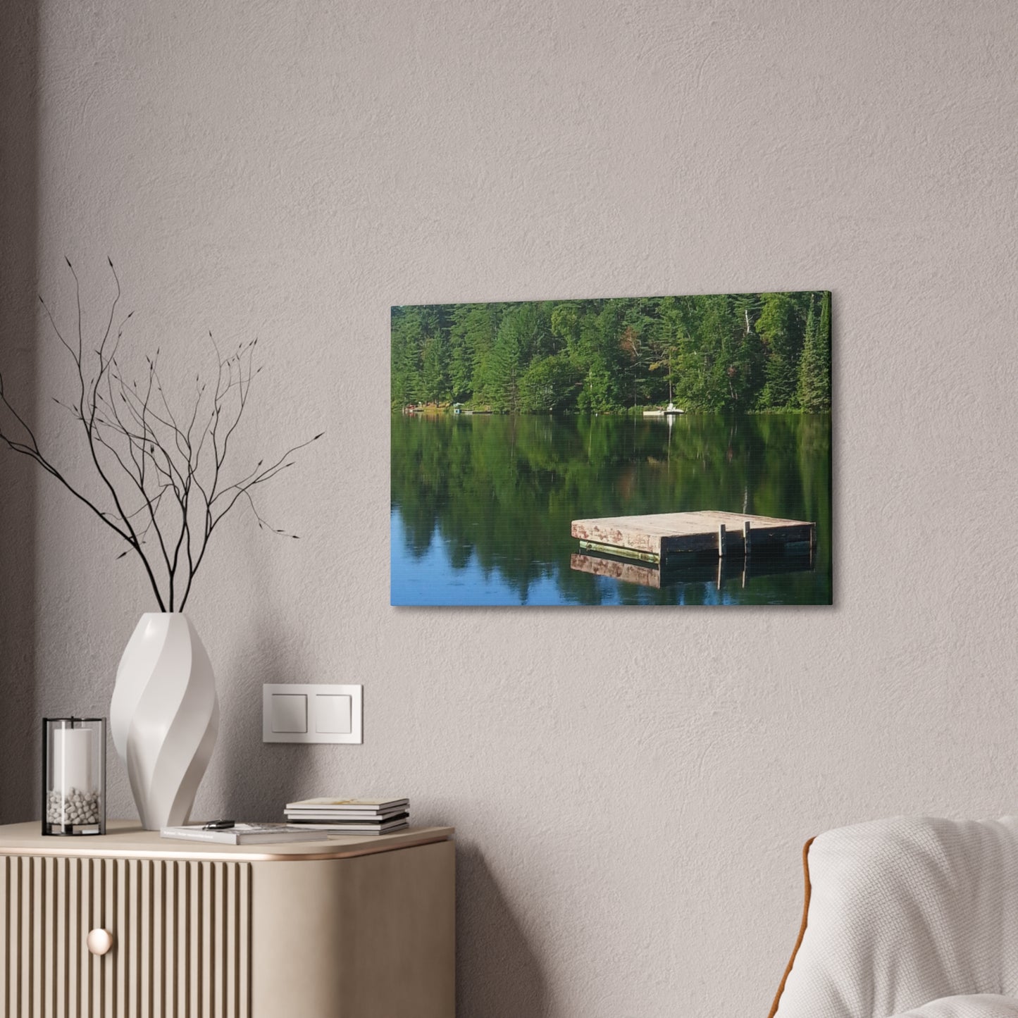 Nature-Inspired Canvases from an #originalphotograph of a Tranquil Lakeside Reflection - 0.75" Stretched Nature Wall Decor