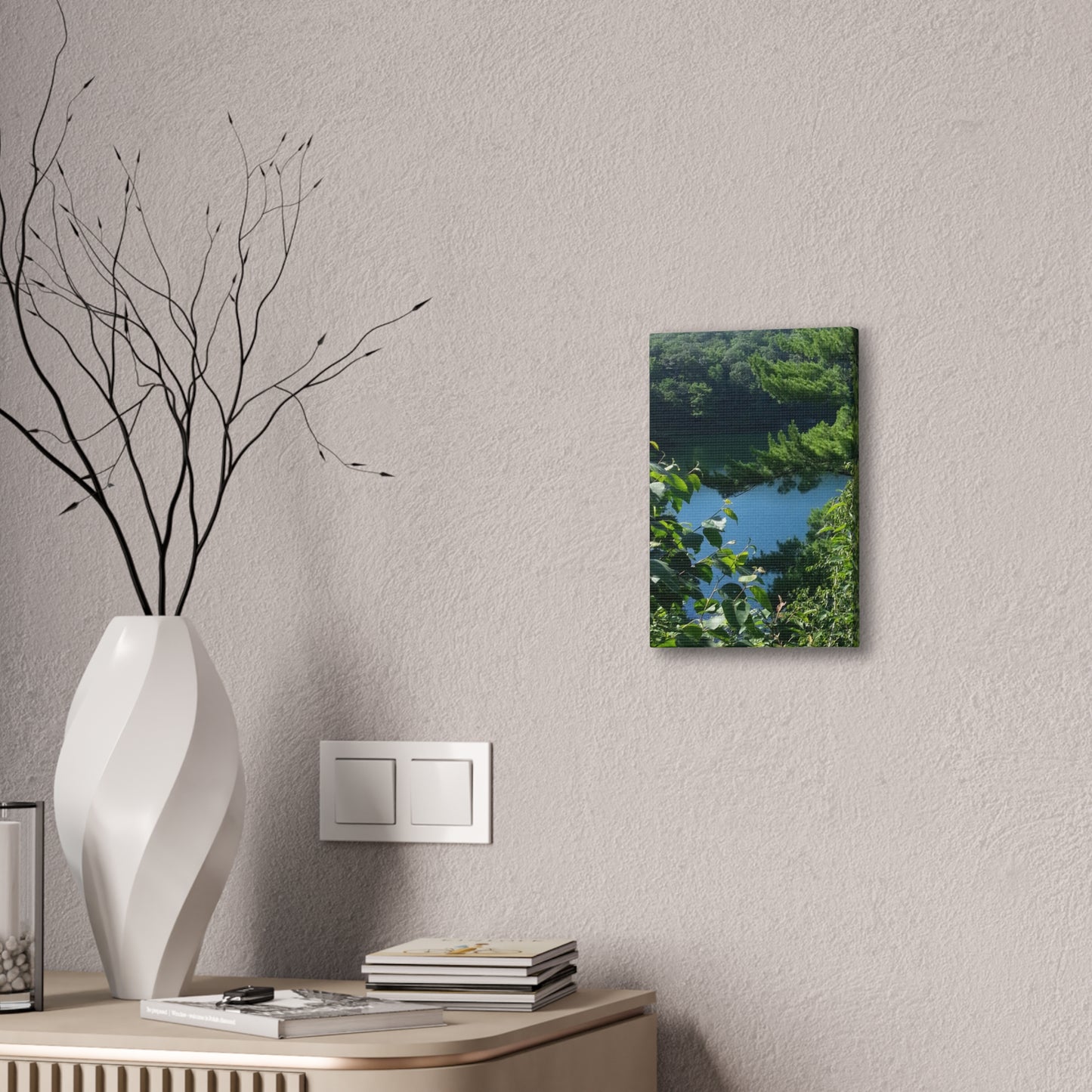 Nature-Inspired Canvases from an #originalphotograph of #PinkLake in Ontario - 0.75" Stretched Nature Wall Decor