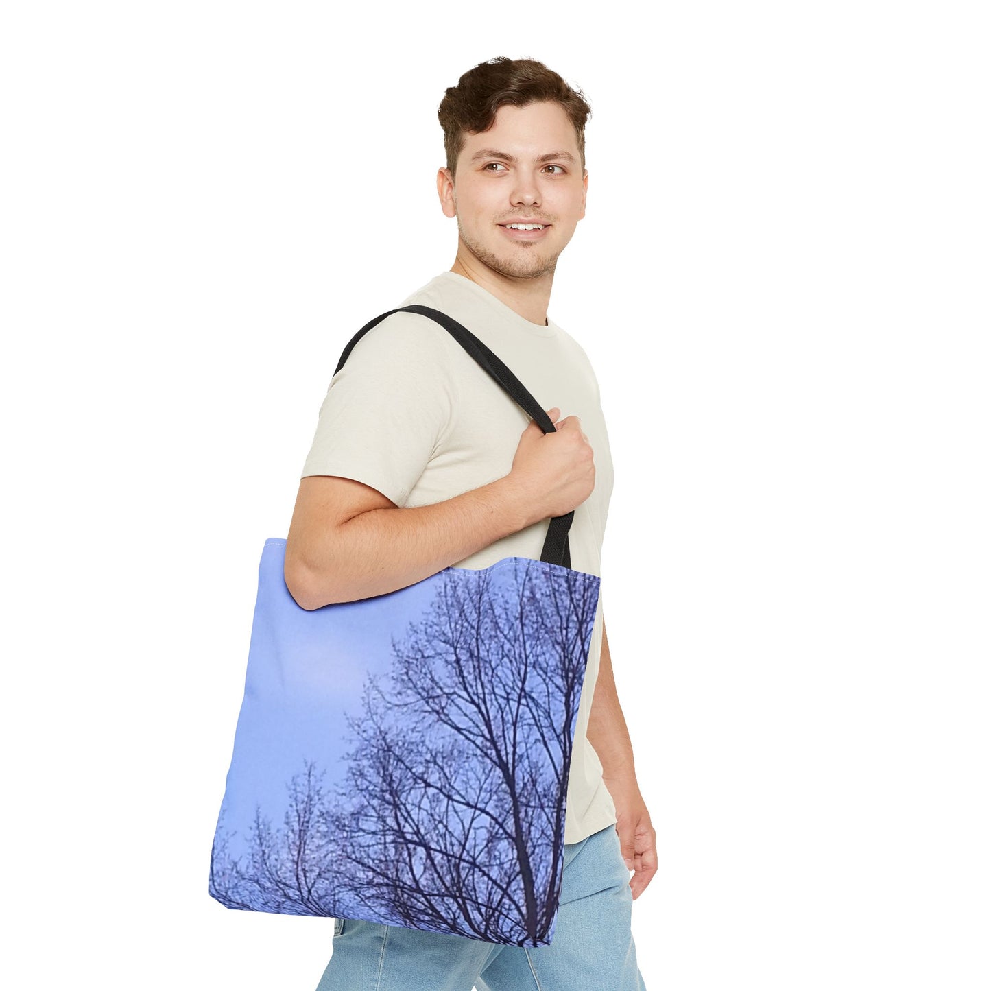 Nature-Inspired Tote Bag with an #originalphotograph of a Tree Silhouette Against a Blue Sky