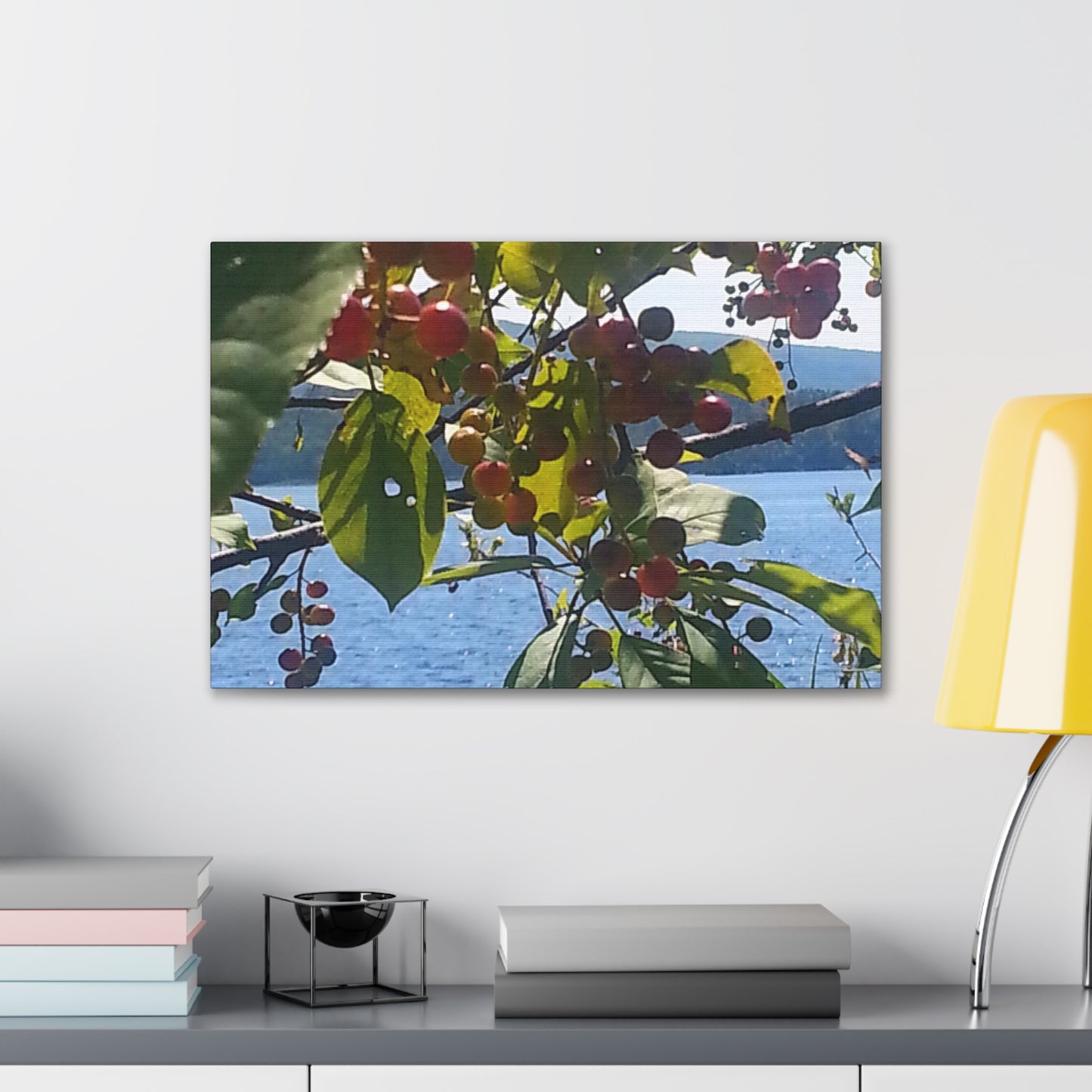 Nature-Inspired Canvases from an #originalphotograph of a Scenic Berry Branch - 0.75" Stretched Nature Wall Decor