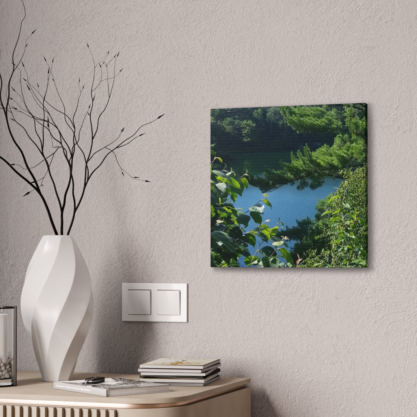 Nature-Inspired Canvases from an #originalphotograph of #PinkLake in Ontario - 0.75" Stretched Nature Wall Decor