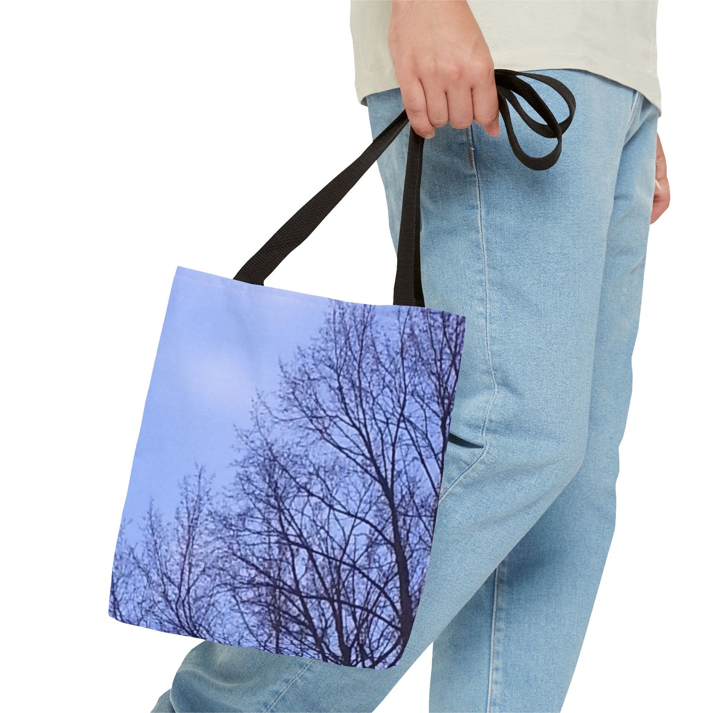 Nature-Inspired Tote Bag with an #originalphotograph of a Tree Silhouette Against a Blue Sky