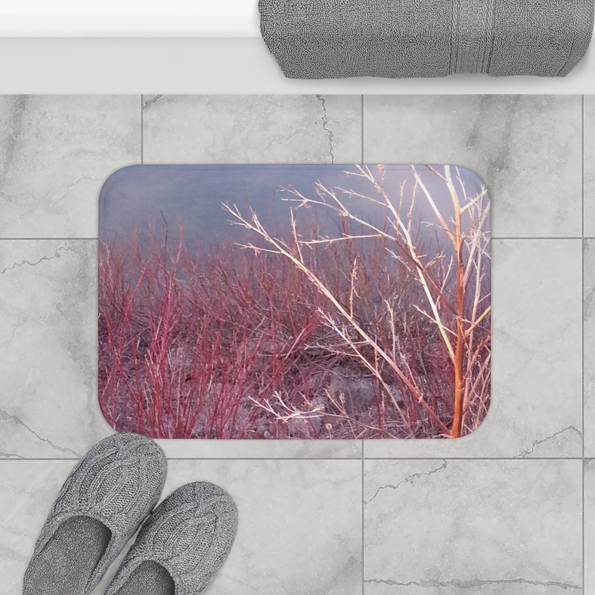 Nurtured Ground | Red Branches Bath Rug | The Inspiration Collection