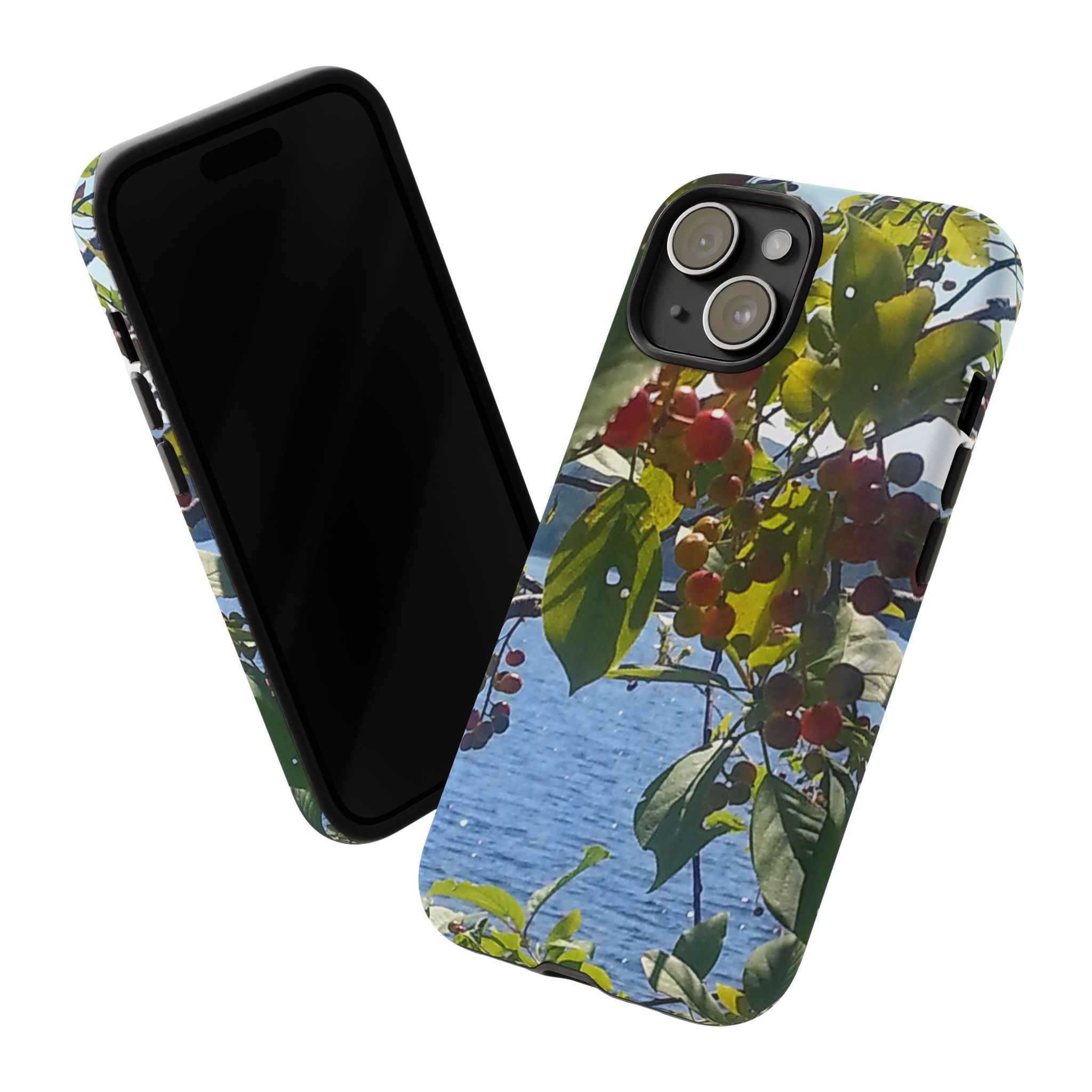 Crimson Pulse | Vibrant Crimson Berry Botanical Phone Case | The Flow Collection