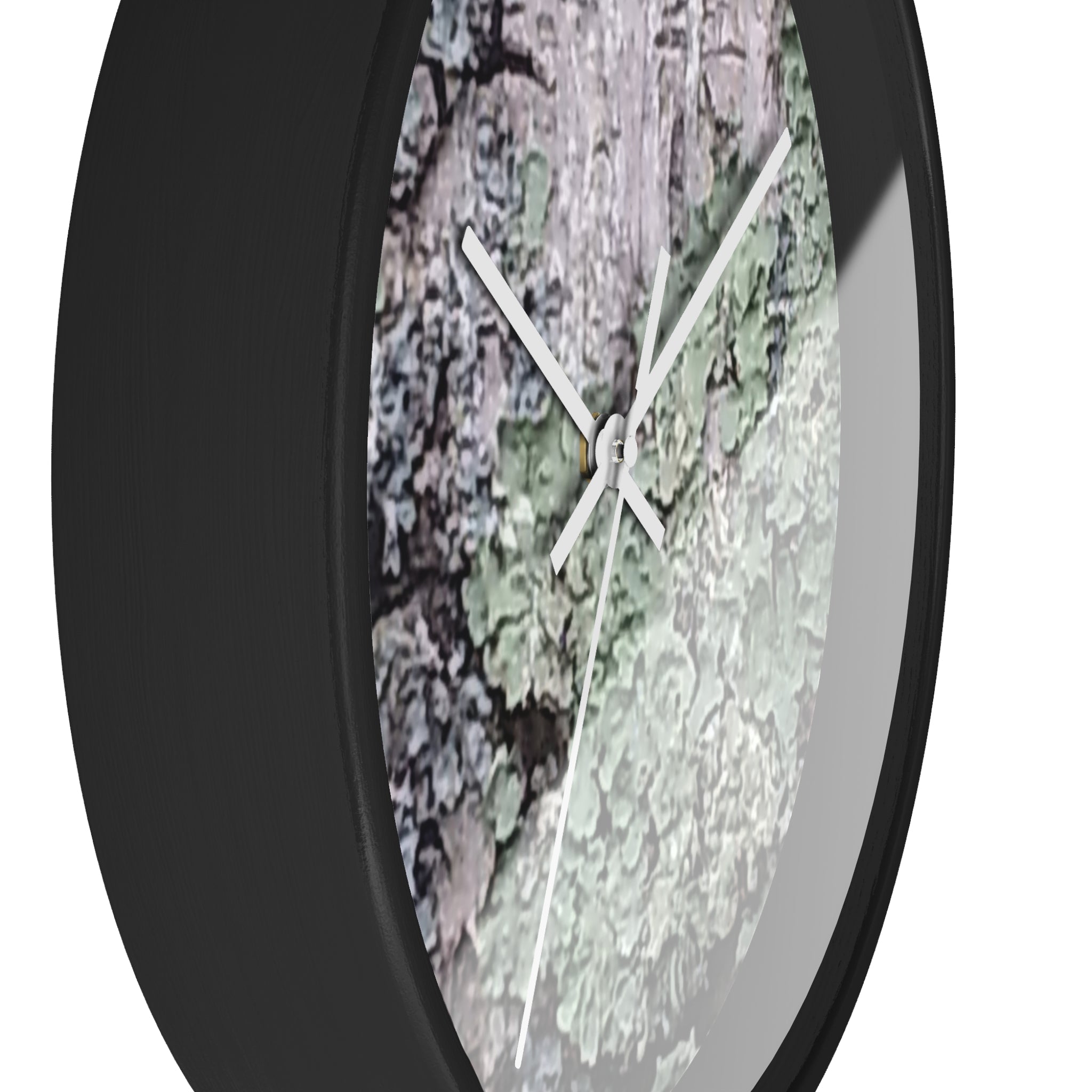 Symbiotic Veneer | Intricate Lichen Growth Silent Wall Clock | The Rooted Collection