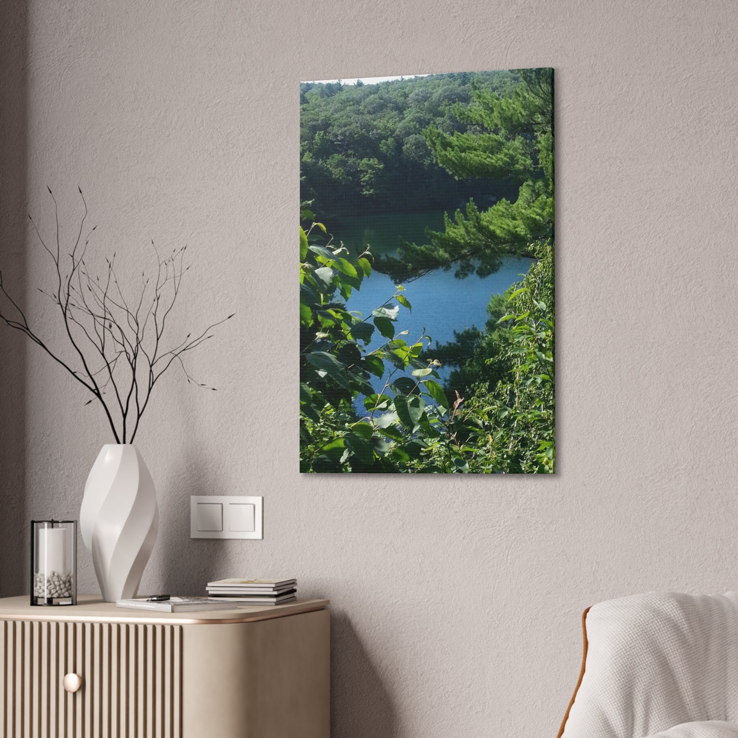 Nature-Inspired Canvases from an #originalphotograph of #PinkLake in Ontario - 0.75" Stretched Nature Wall Decor