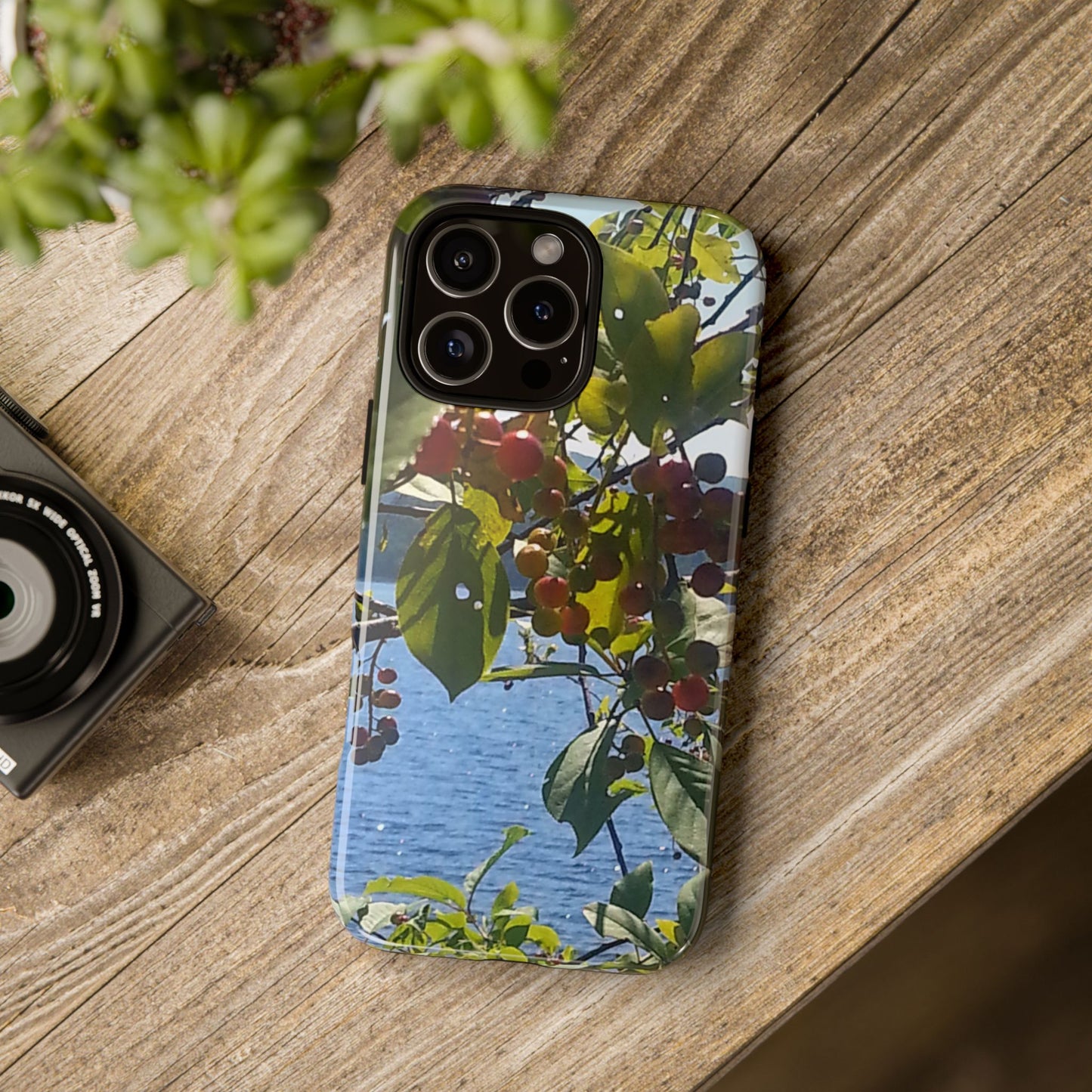 Nature-Inspired Phone Case with an #originalphotograph of Vibrant Berry & Water Design