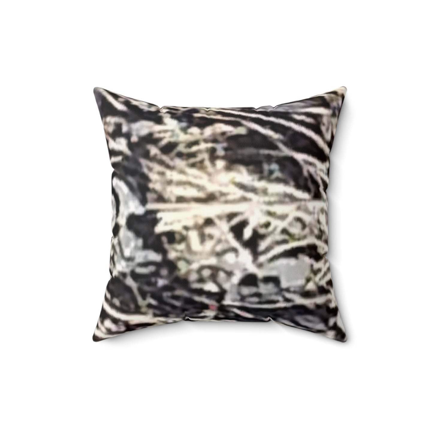 Nature-Inspired Decorative Square Pillow - Earthy Textured Design of a Stone Bed