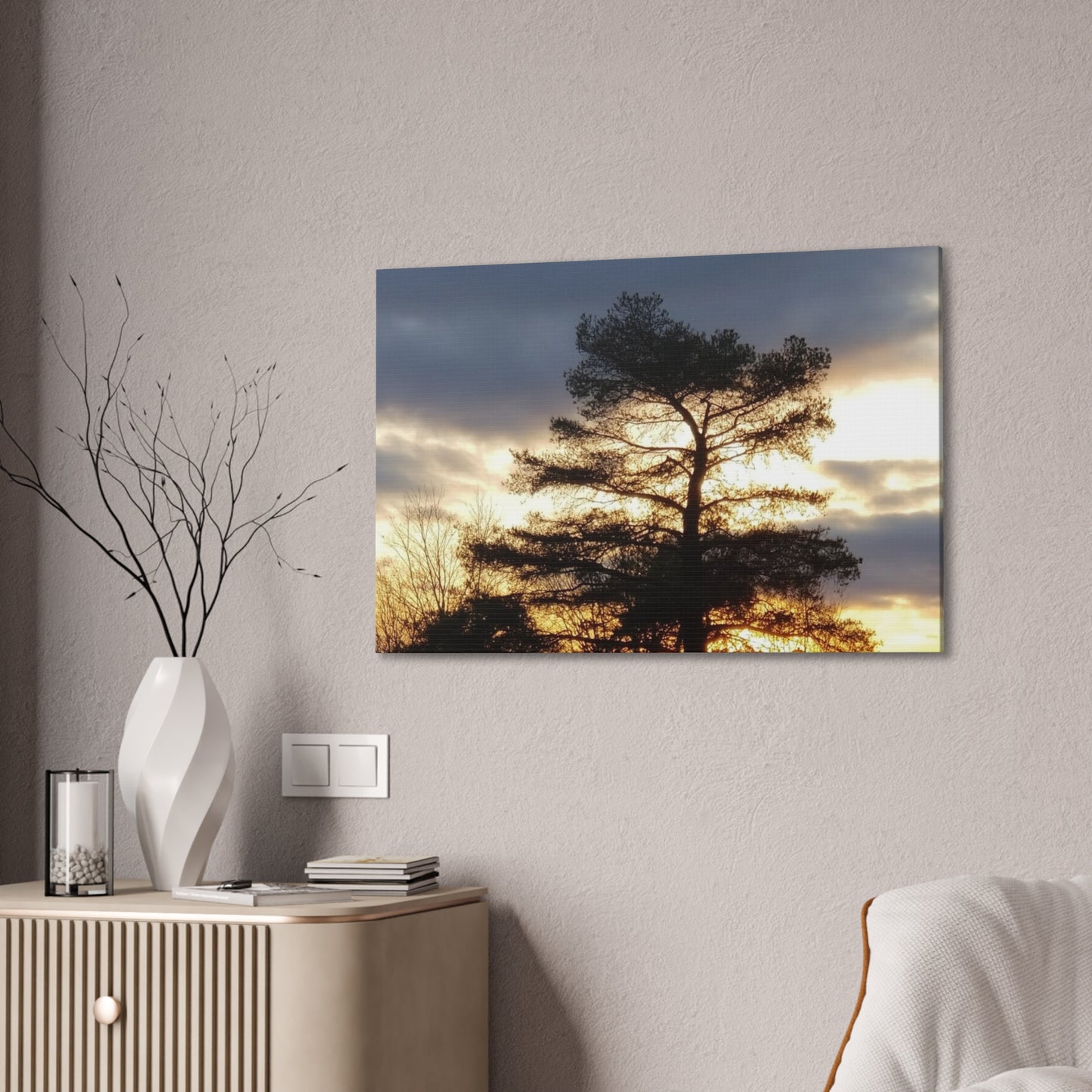 Nature-Inspired Canvases from an #originalphotograph of a Sunset Tree - 0.75" Stretched Nature Wall Decor
