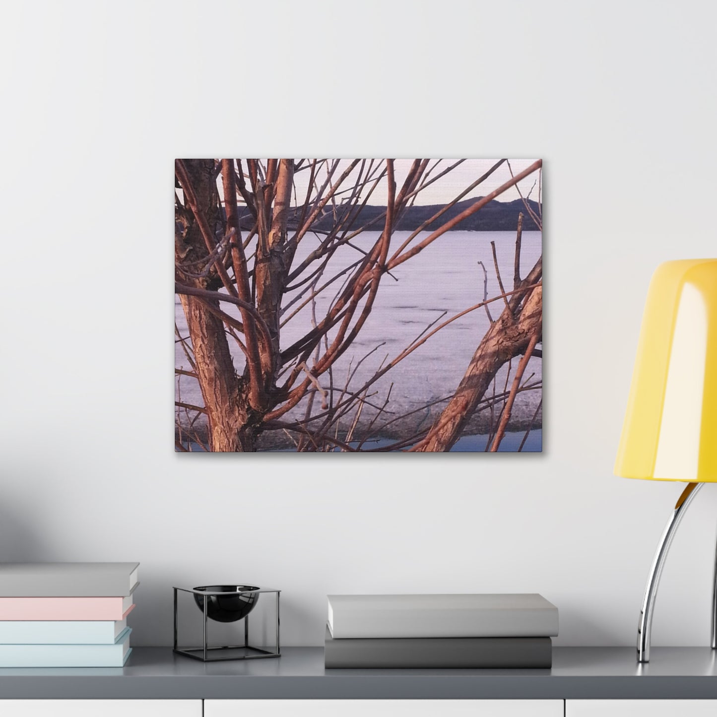 Nature-Inspired Canvases from an #originalphotograph of a Serene Lakeview with Bare Trees - 0.75" Stretched Nature Wall Decor
