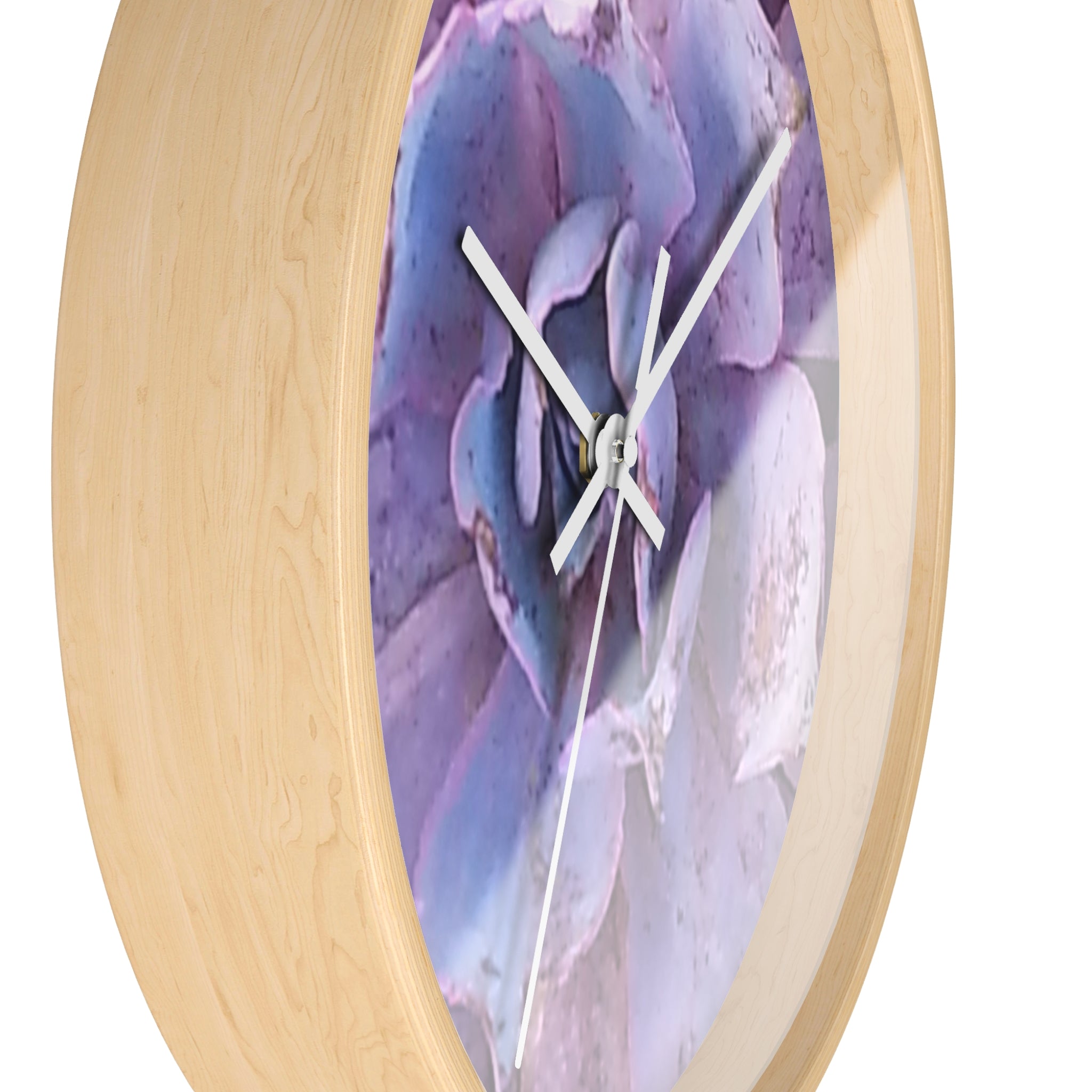Arid Bloom | Dusty Lilac Growth Silent Glass Clock | The Rooted Collection