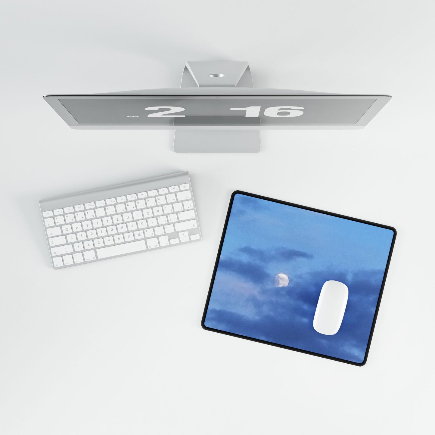 Nature-Inspired Desk Mat/Mouse Pad - #originalphotography of Serene Moonlit Sky