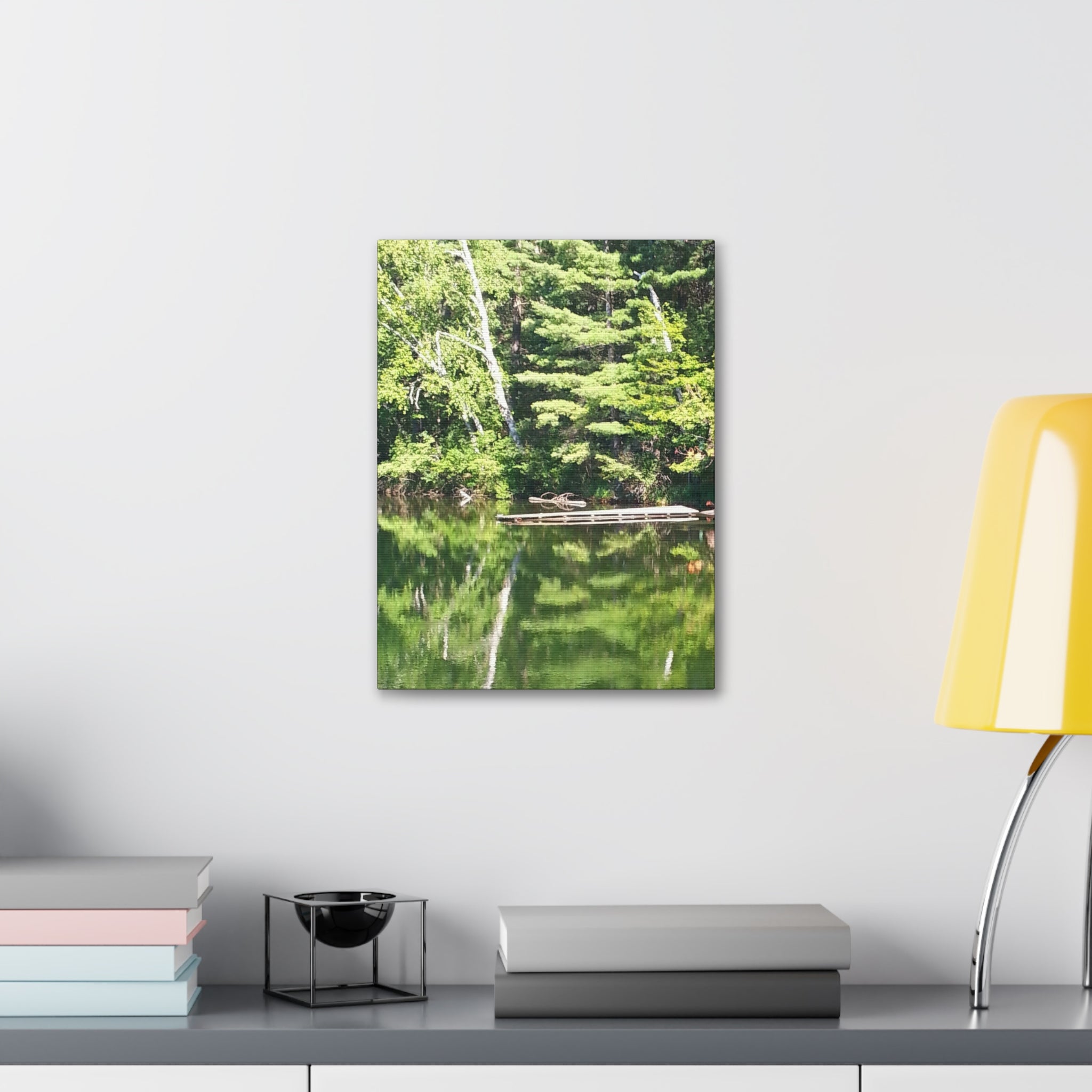 Echoed Stillness | Sheltered Green Lake Wall Art | The Nurture Collection