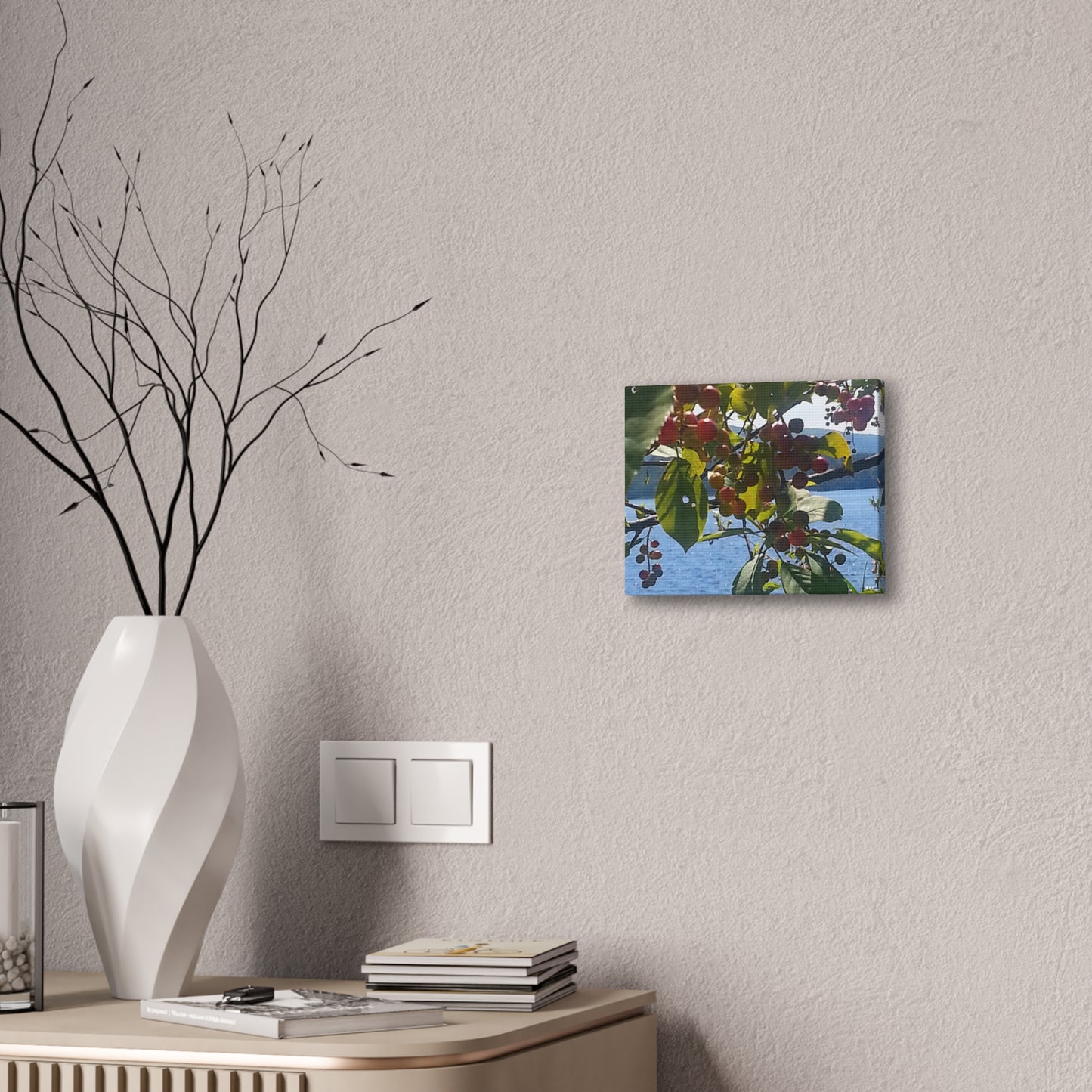 Nature-Inspired Canvases from an #originalphotograph of a Scenic Berry Branch - 0.75" Stretched Nature Wall Decor