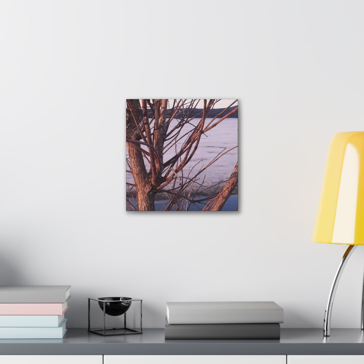 Nature-Inspired Canvases from an #originalphotograph of a Serene Lakeview with Bare Trees - 0.75" Stretched Nature Wall Decor