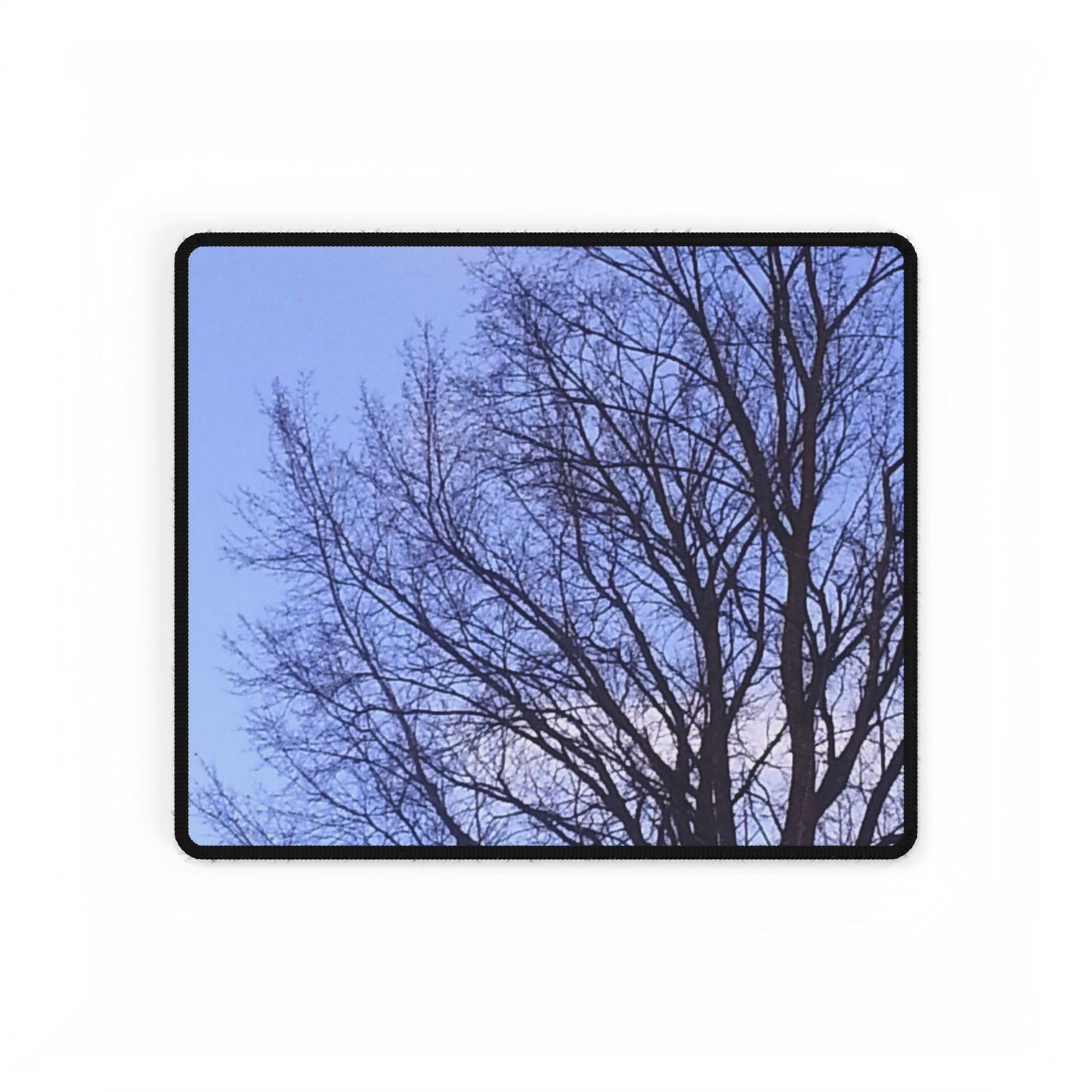 Nature-Inspired Desk Mat/Mouse pad - #originalphotography of Tree Silhouette Against a Blue Sky