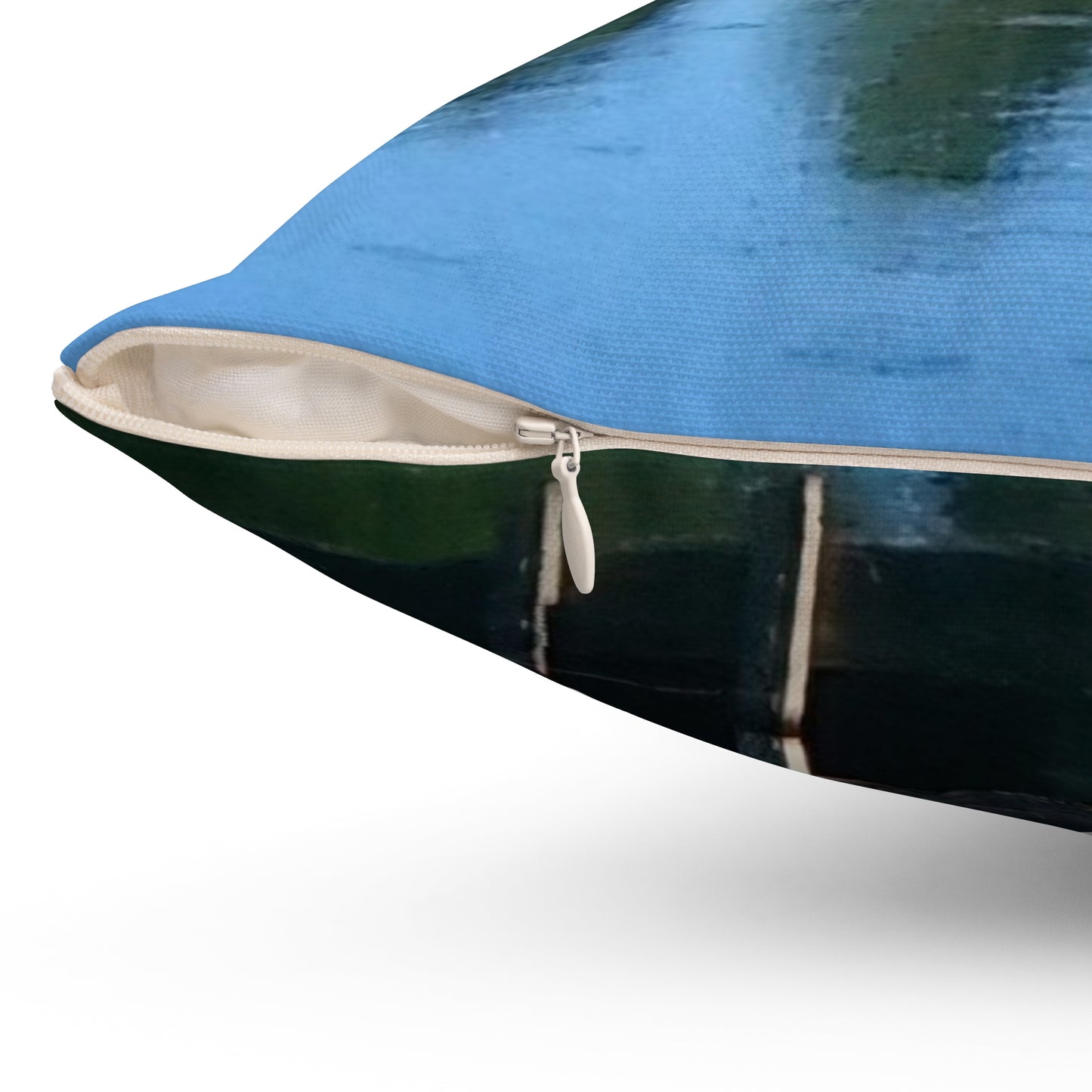 Nature-Inspired Decorative Square Pillow | Tranquil Water Reflection