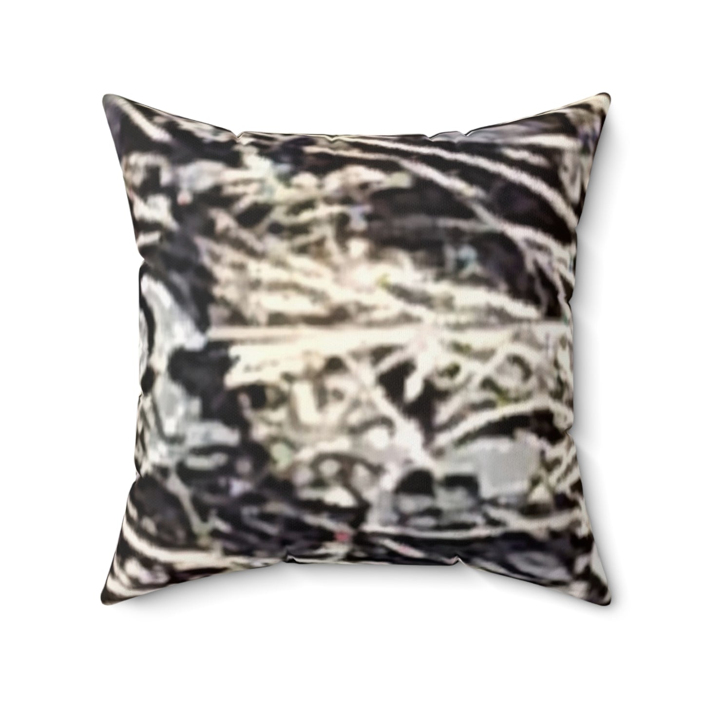 Nature-Inspired Decorative Square Pillow - Earthy Textured Design of a Stone Bed