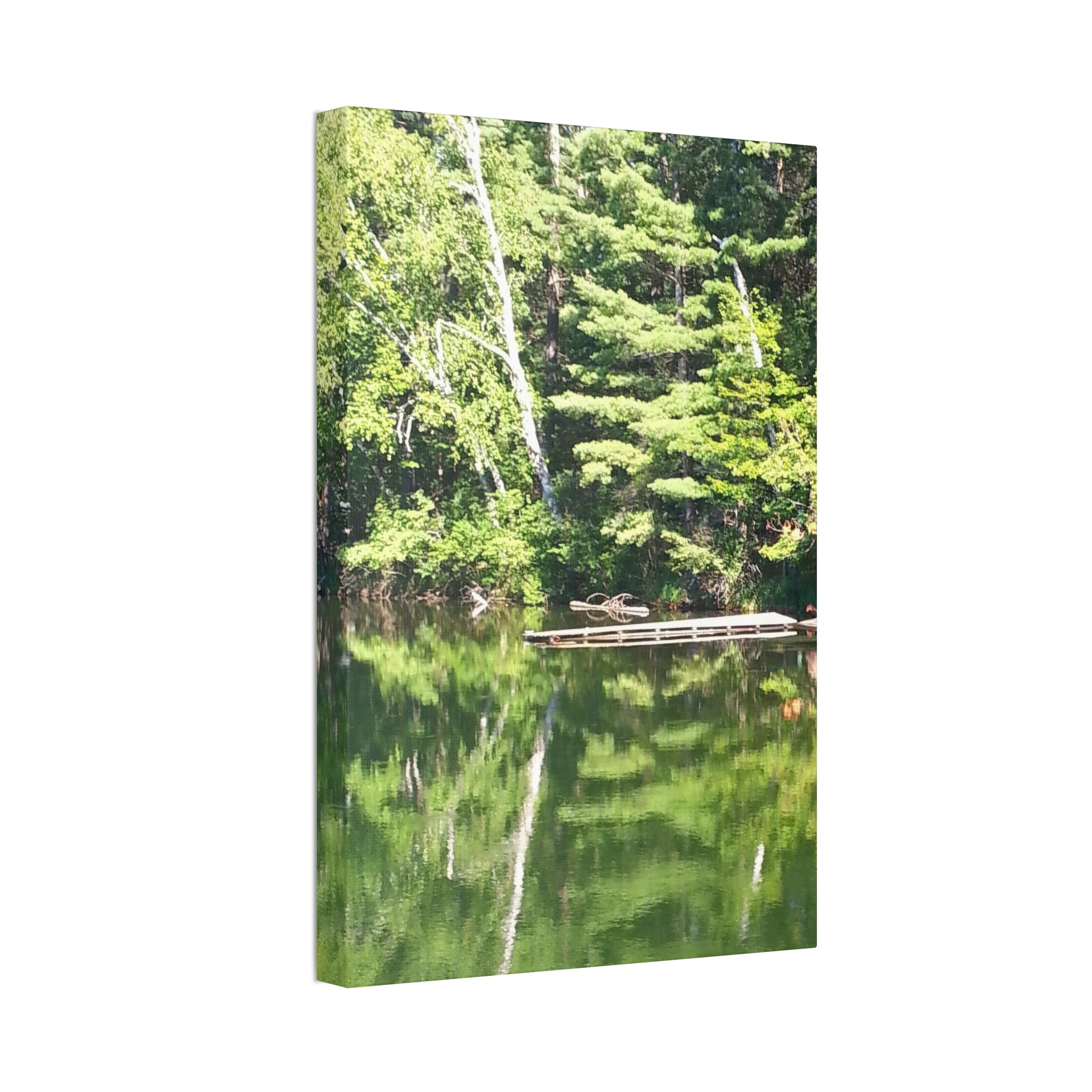 Echoed Stillness | Sheltered Green Lake Wall Art | The Nurture Collection