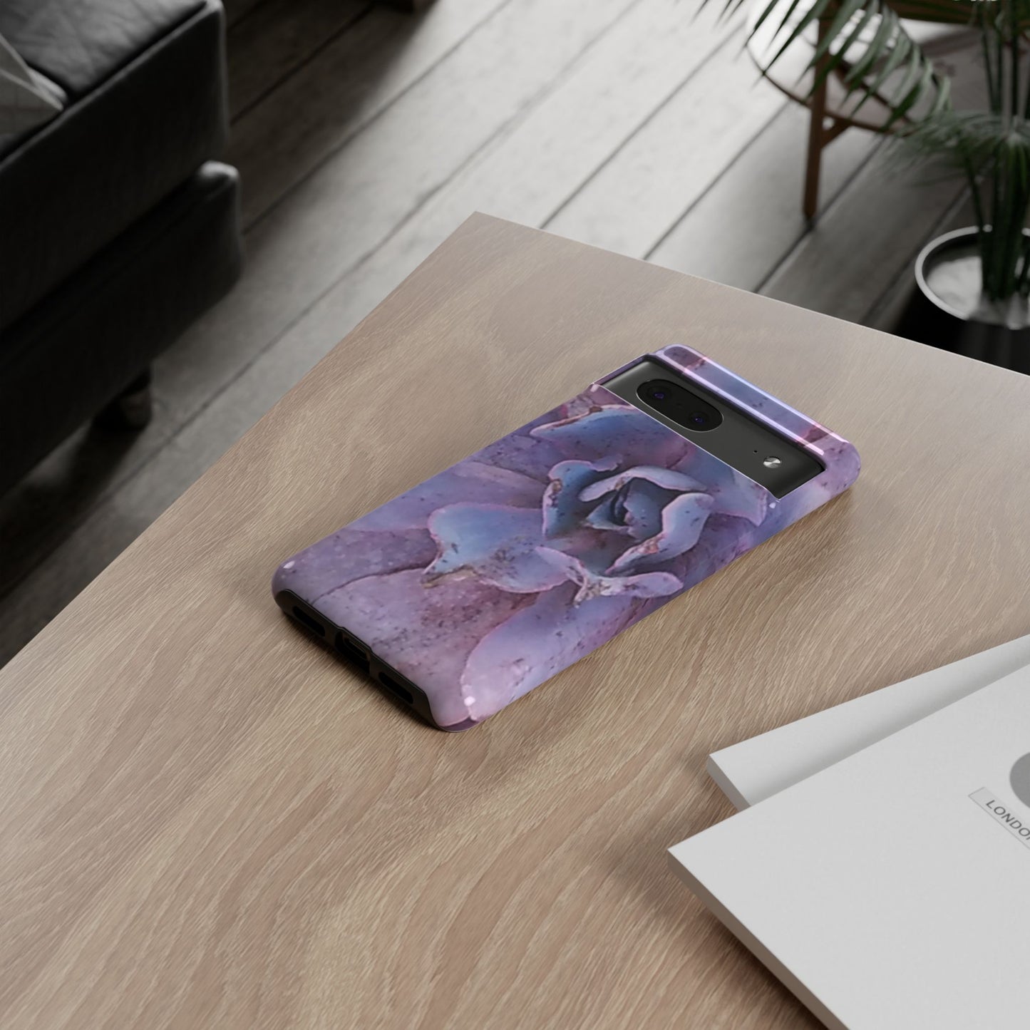 Nature-Inspired Phone Case with an #originalphotograph of a lavender toned succulent from #theGetty
