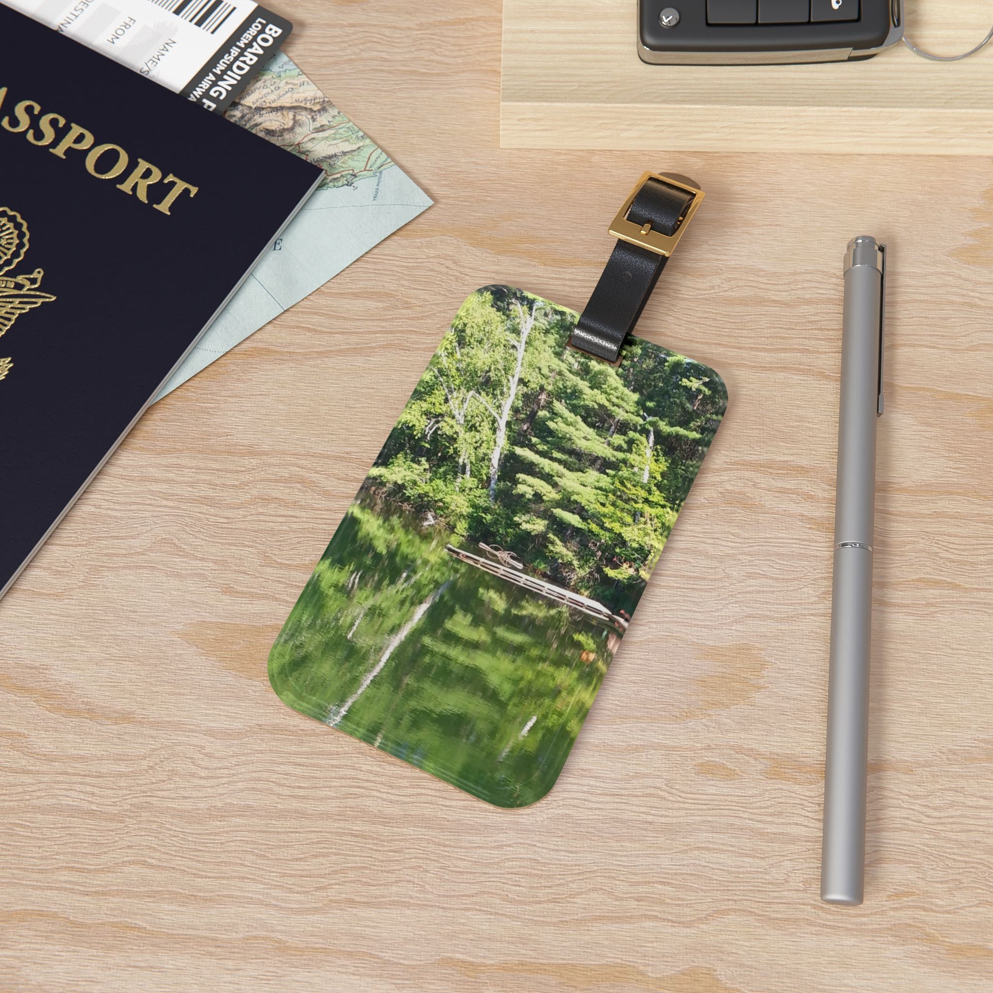 Mirror Symmetry | Tranquil Forest Reflection Luggage Tag | The Nurture Collection