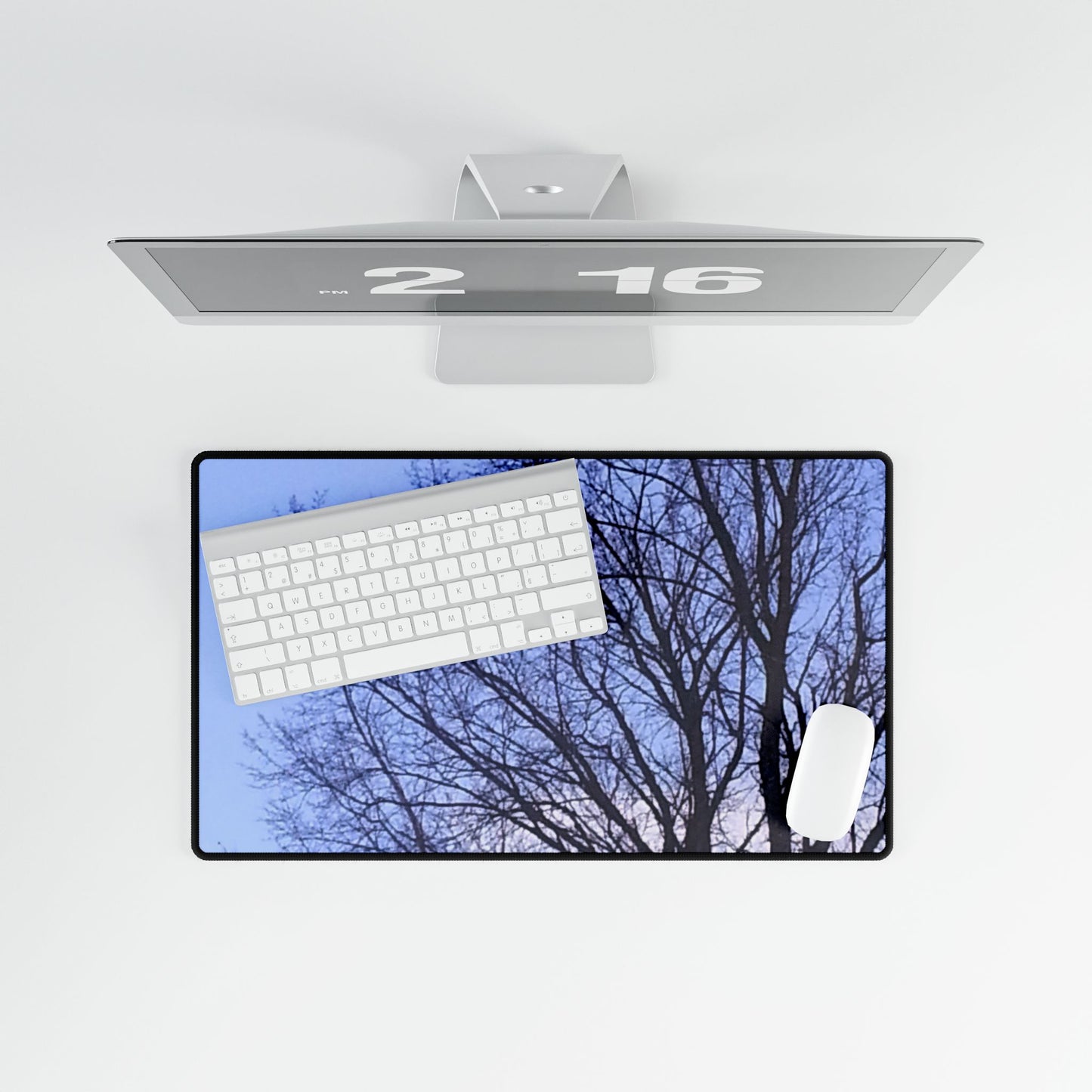 Nature-Inspired Desk Mat/Mouse pad - #originalphotography of Tree Silhouette Against a Blue Sky