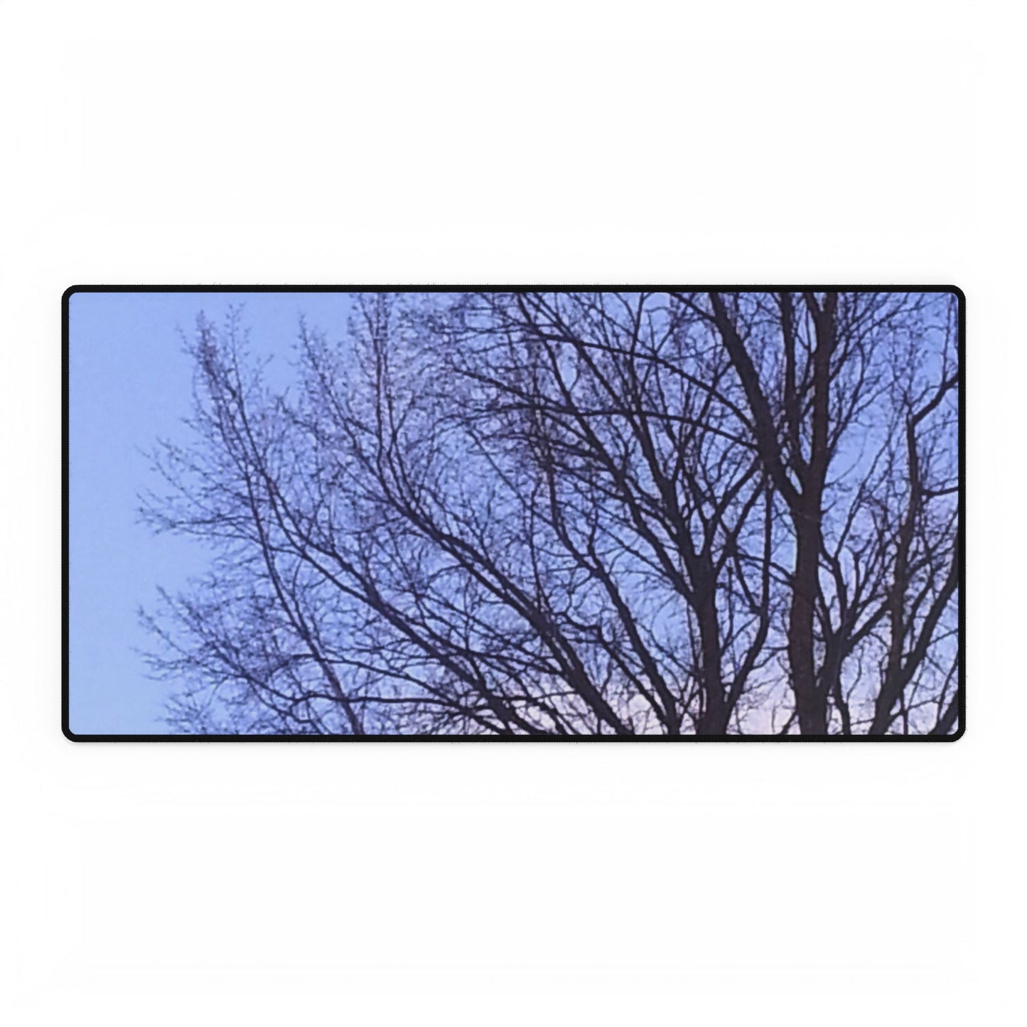 Nature-Inspired Desk Mat/Mouse pad - #originalphotography of Tree Silhouette Against a Blue Sky