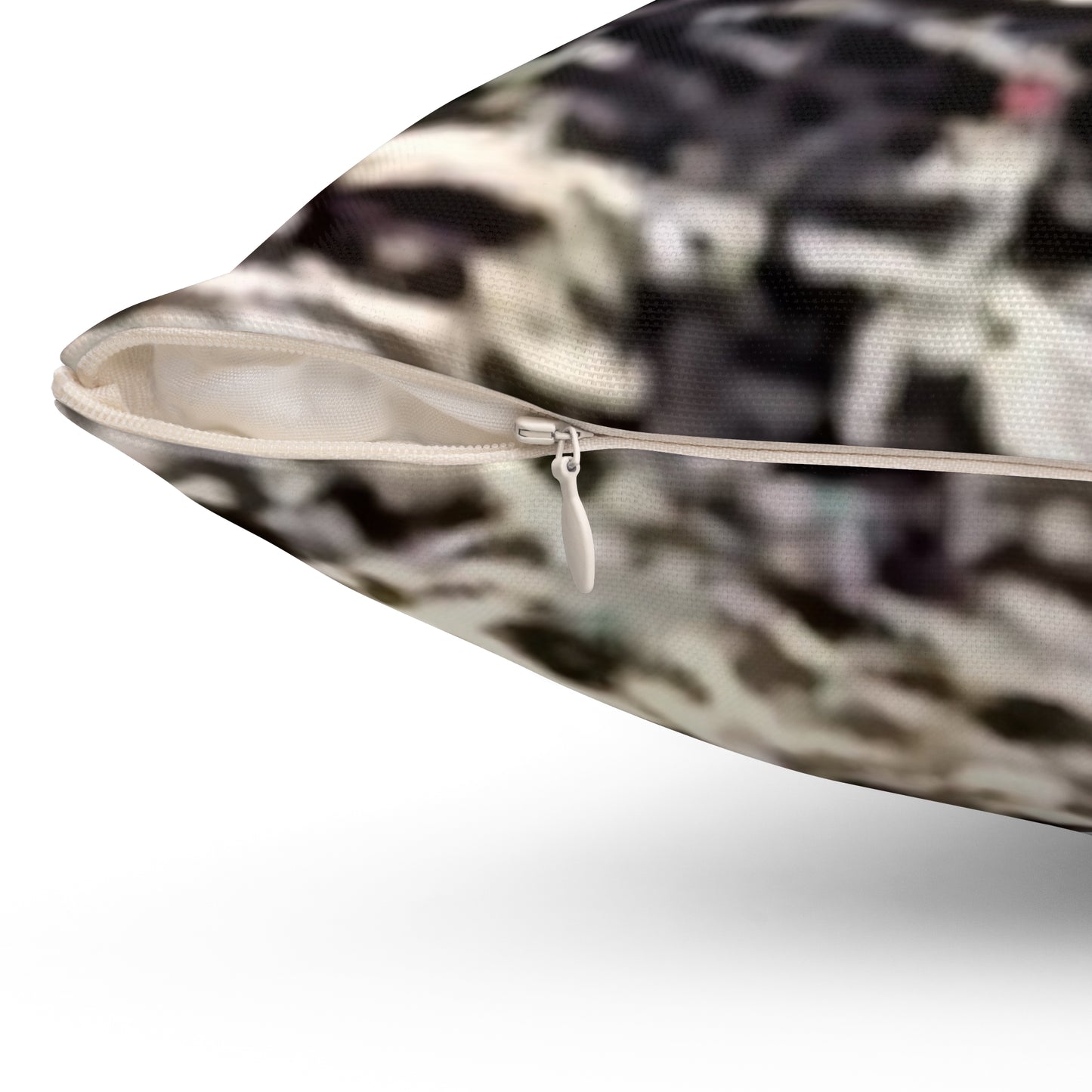 Nature-Inspired Decorative Square Pillow - Earthy Textured Design of a Stone Bed