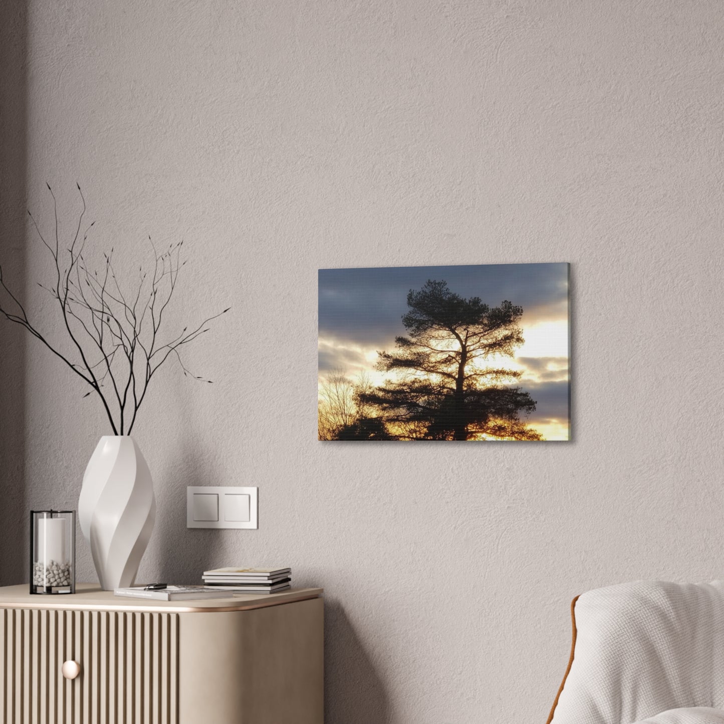 Nature-Inspired Canvases from an #originalphotograph of a Sunset Tree - 0.75" Stretched Nature Wall Decor