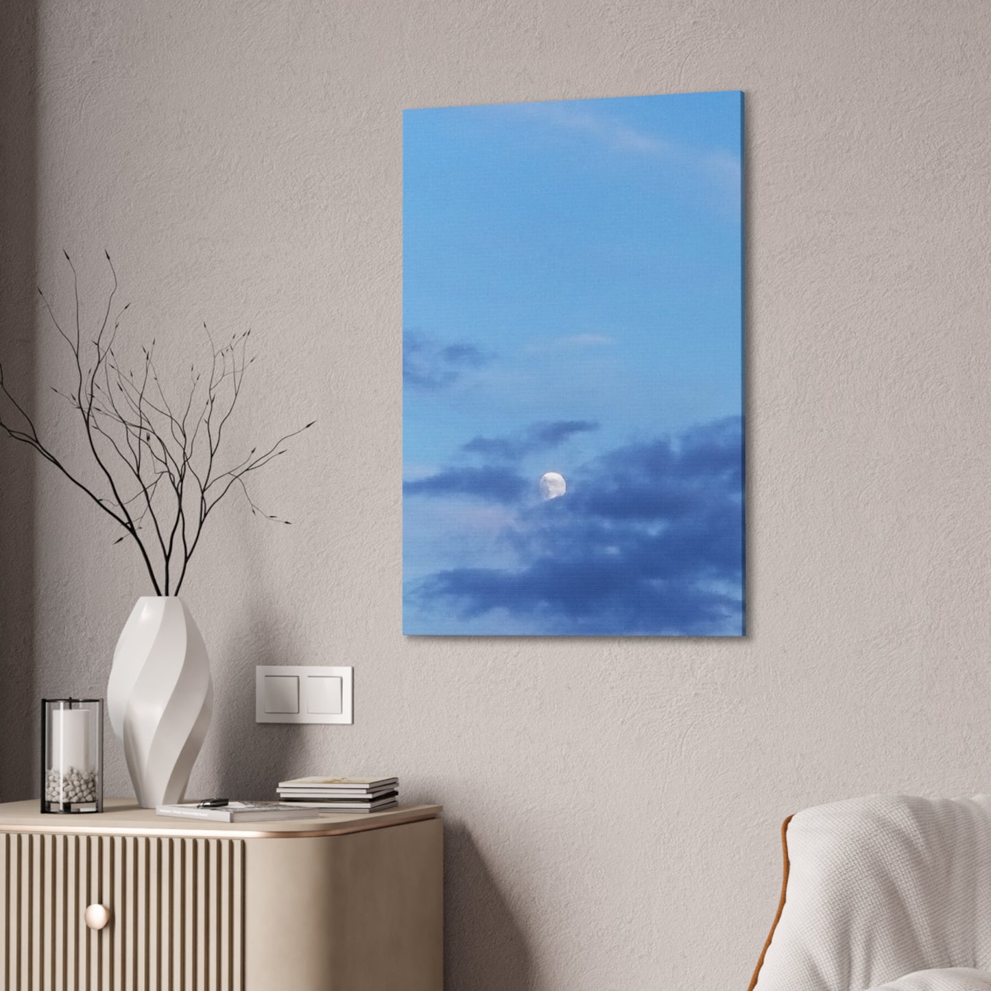 Nature-Inspired Canvases from an #originalphotograph of a Moonlit Sky - 0.75" Stretched Nature Wall Decor