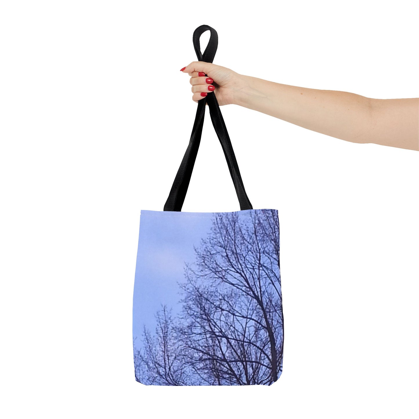Nature-Inspired Tote Bag with an #originalphotograph of a Tree Silhouette Against a Blue Sky