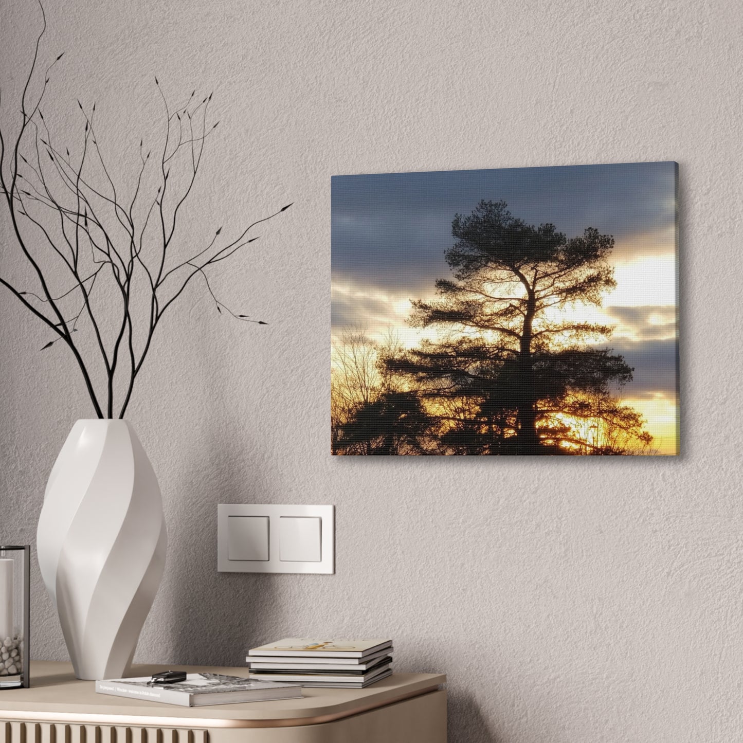 Nature-Inspired Canvases from an #originalphotograph of a Sunset Tree - 0.75" Stretched Nature Wall Decor