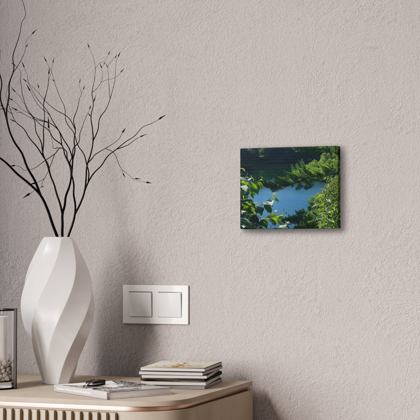 Nature-Inspired Canvases from an #originalphotograph of #PinkLake in Ontario - 0.75" Stretched Nature Wall Decor