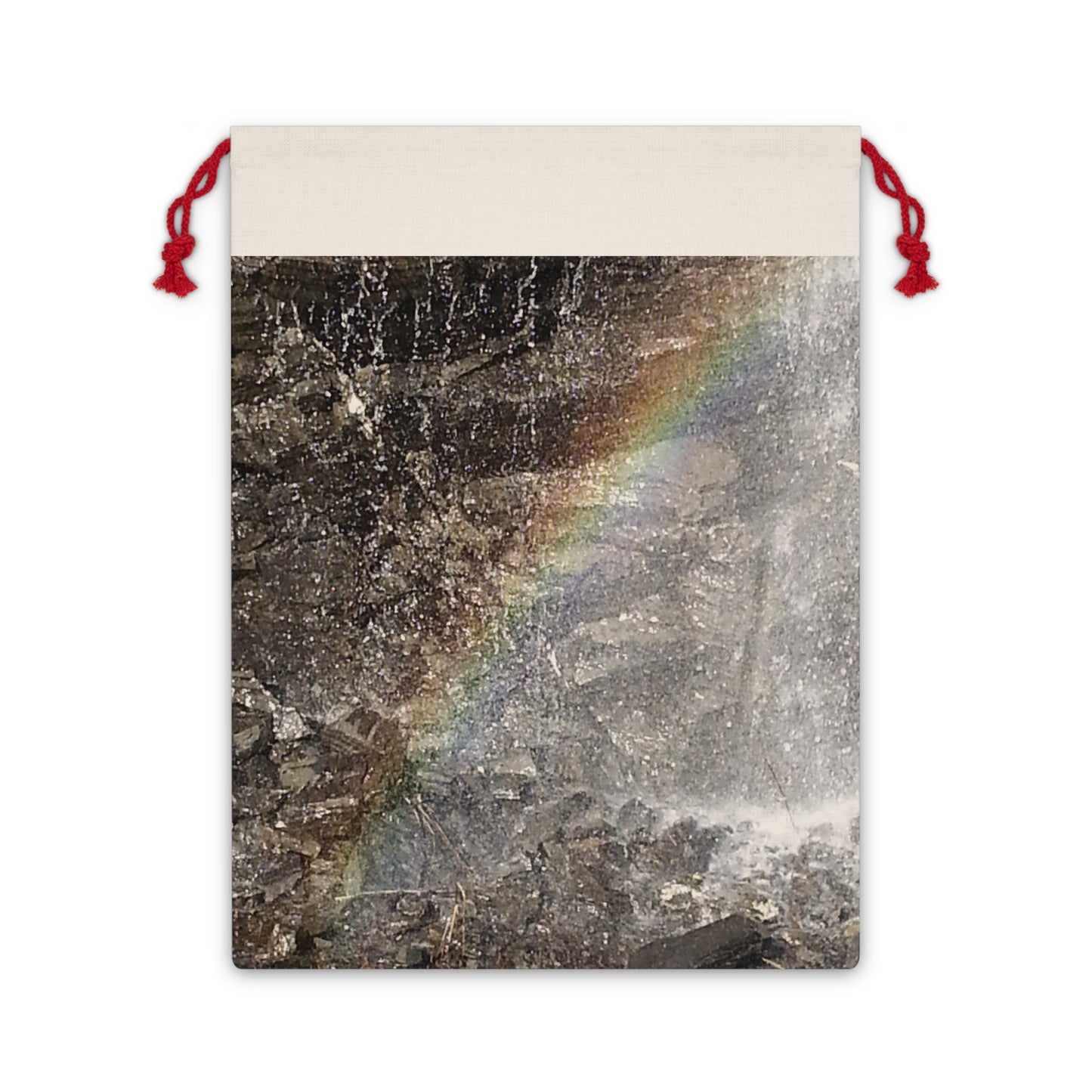Nature-Inspired Gift Bag of Rainbow Against Rock for Eco-Friendly Gifting