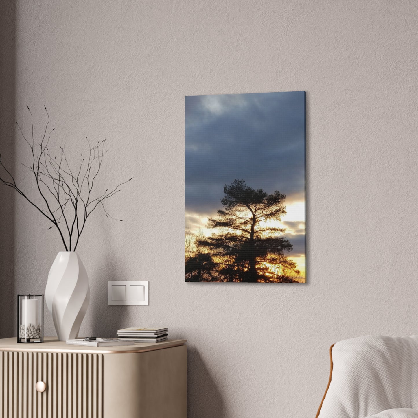 Nature-Inspired Canvases from an #originalphotograph of a Sunset Tree - 0.75" Stretched Nature Wall Decor
