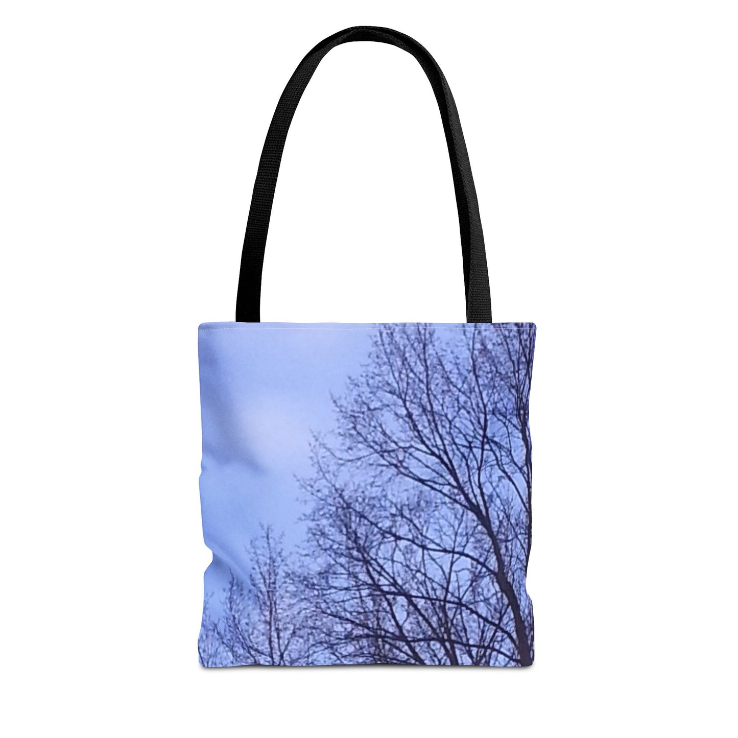 Nature-Inspired Tote Bag with an #originalphotograph of a Tree Silhouette Against a Blue Sky