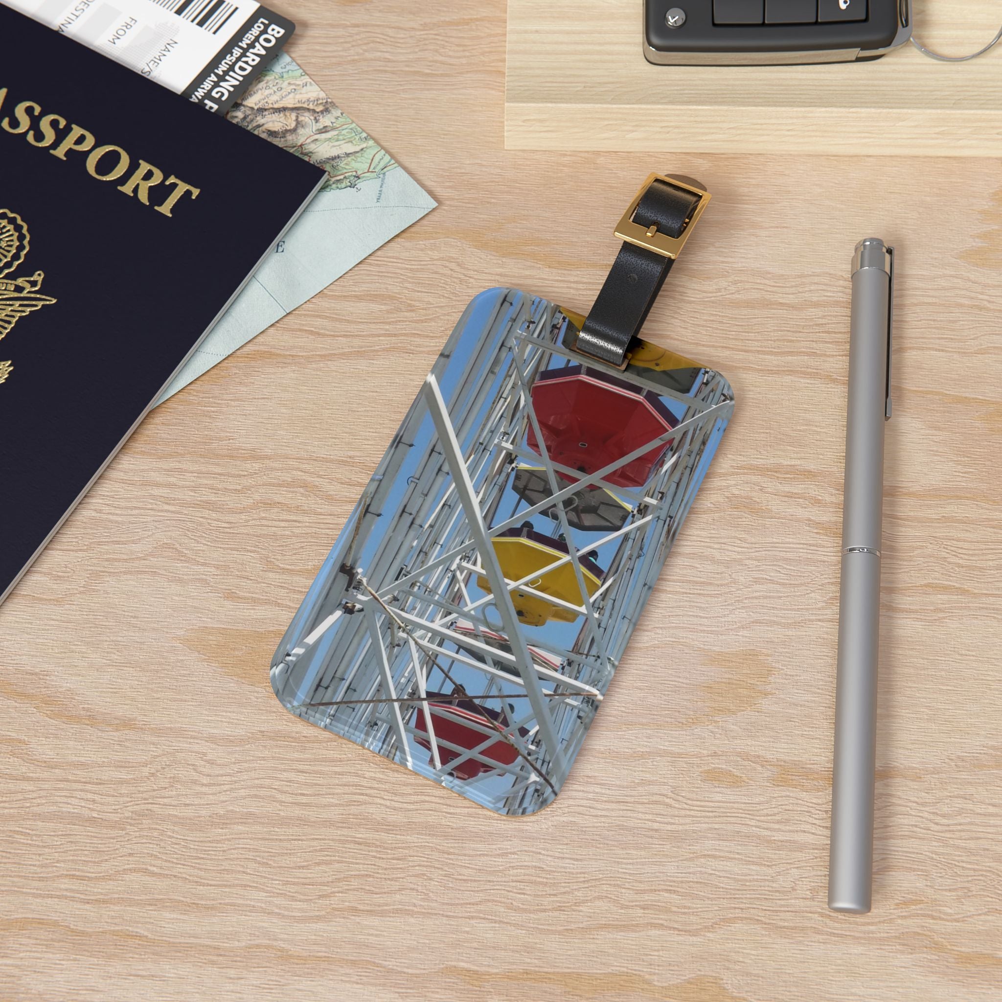Prismatic Motion | Radiant Fairground Luggage Tag | The Flow Collection