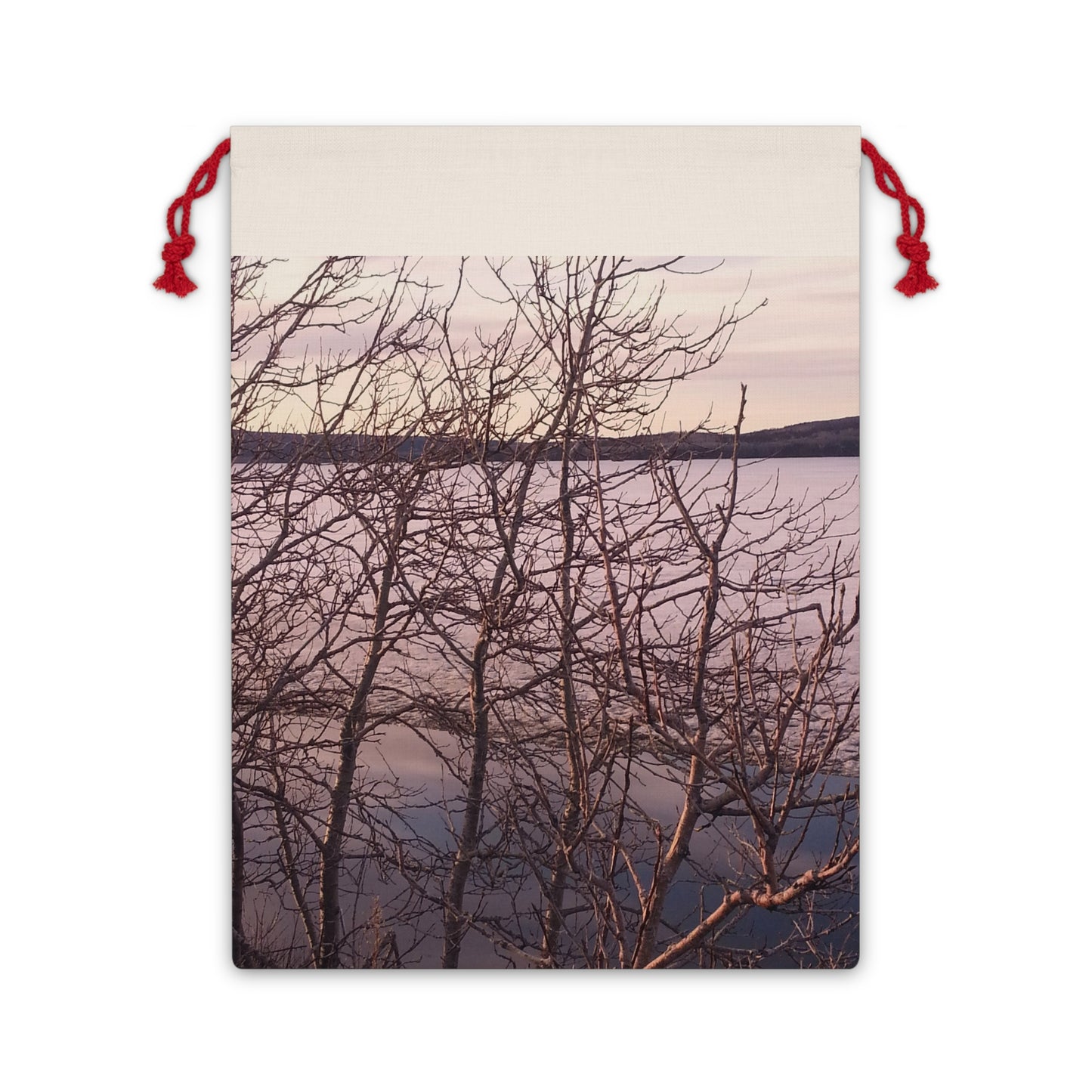 Nature-Inspired Gift Bag of Tree Branches at Lake for Eco-Friendly Gifting