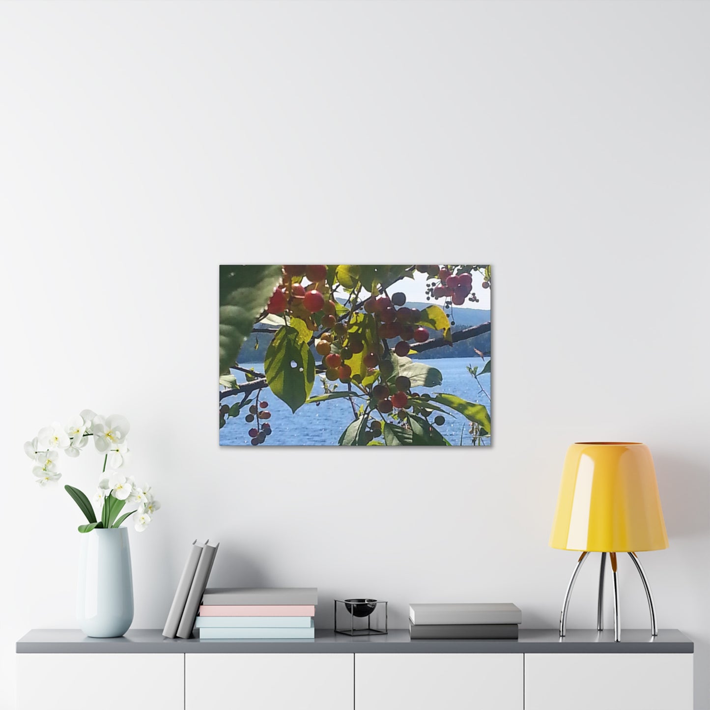 Nature-Inspired Canvases from an #originalphotograph of a Scenic Berry Branch - 0.75" Stretched Nature Wall Decor