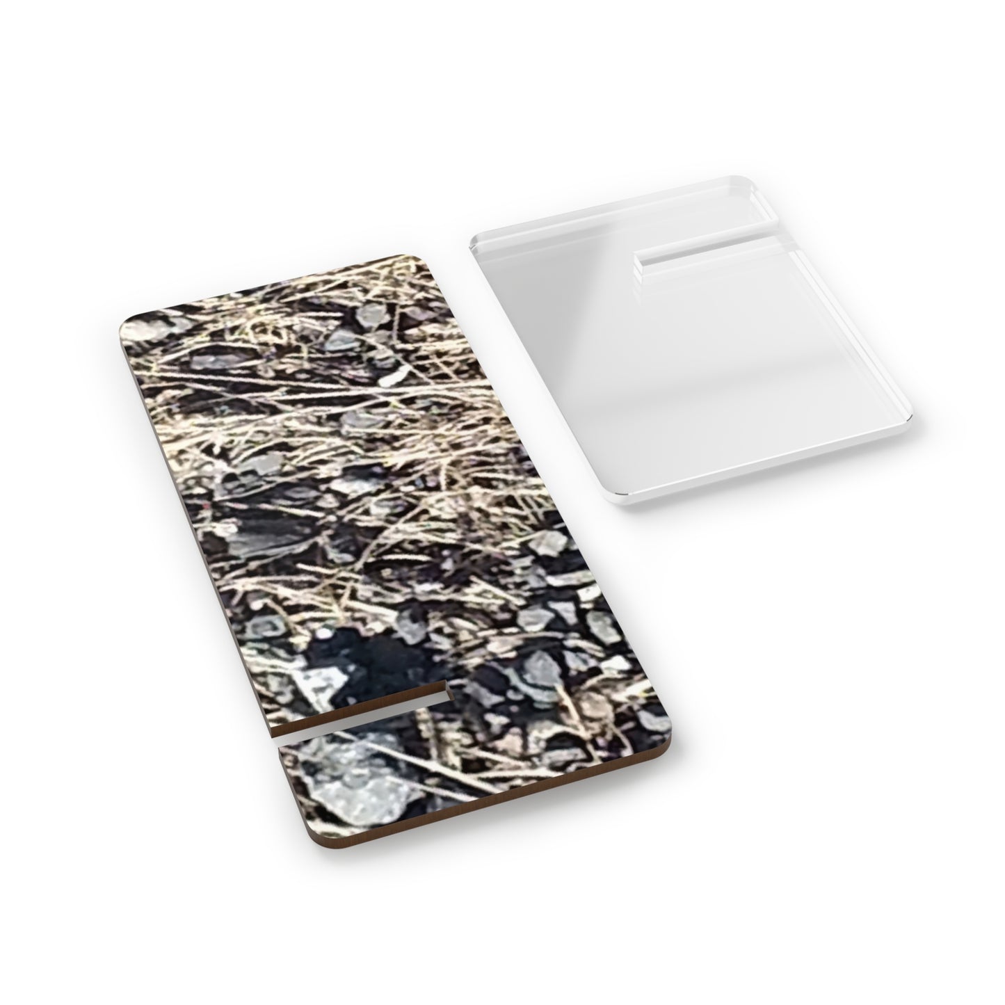 Nature-Inspired Mobile Display Stand with #originalphotograph of a stone bed