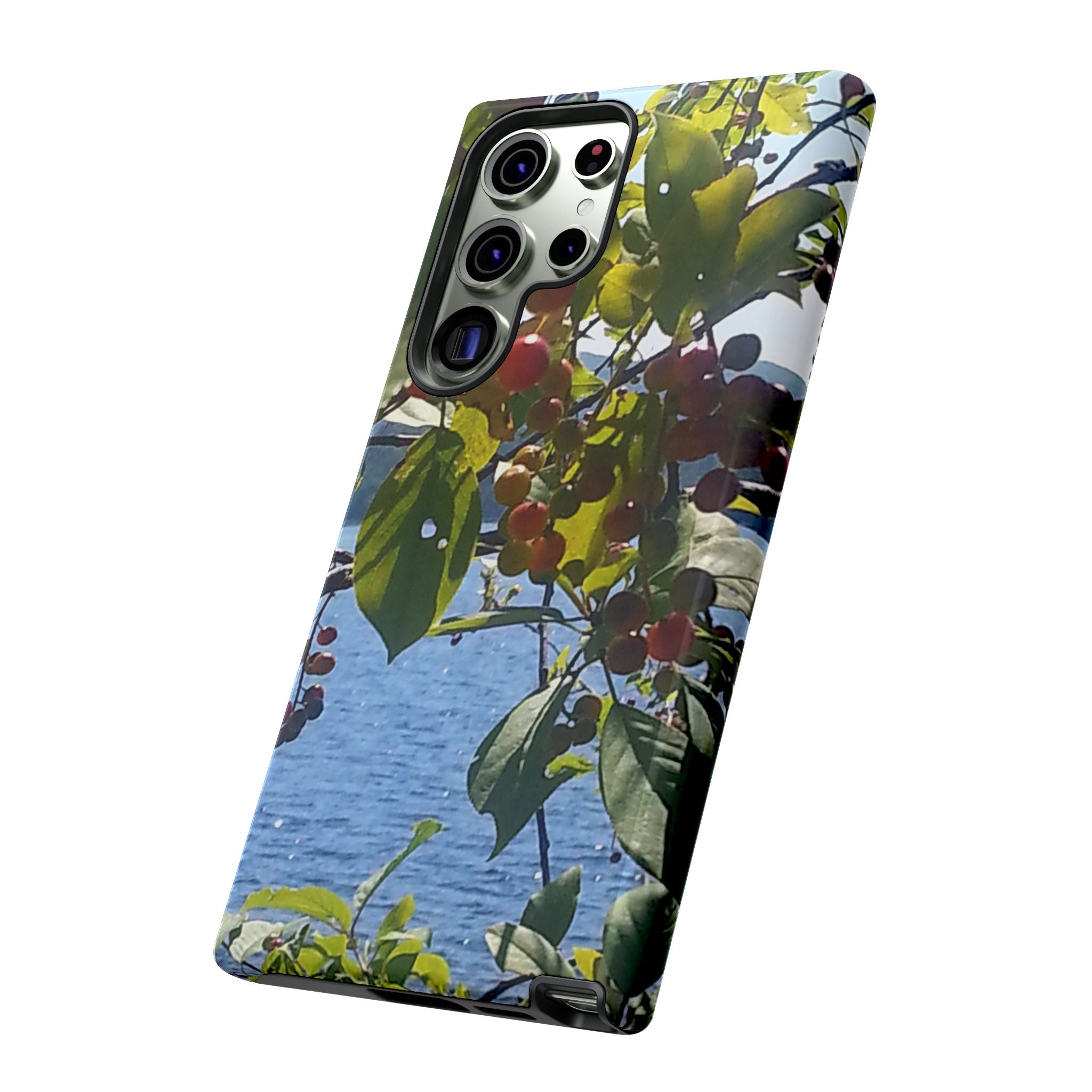 Crimson Pulse | Vibrant Crimson Berry Botanical Phone Case | The Flow Collection