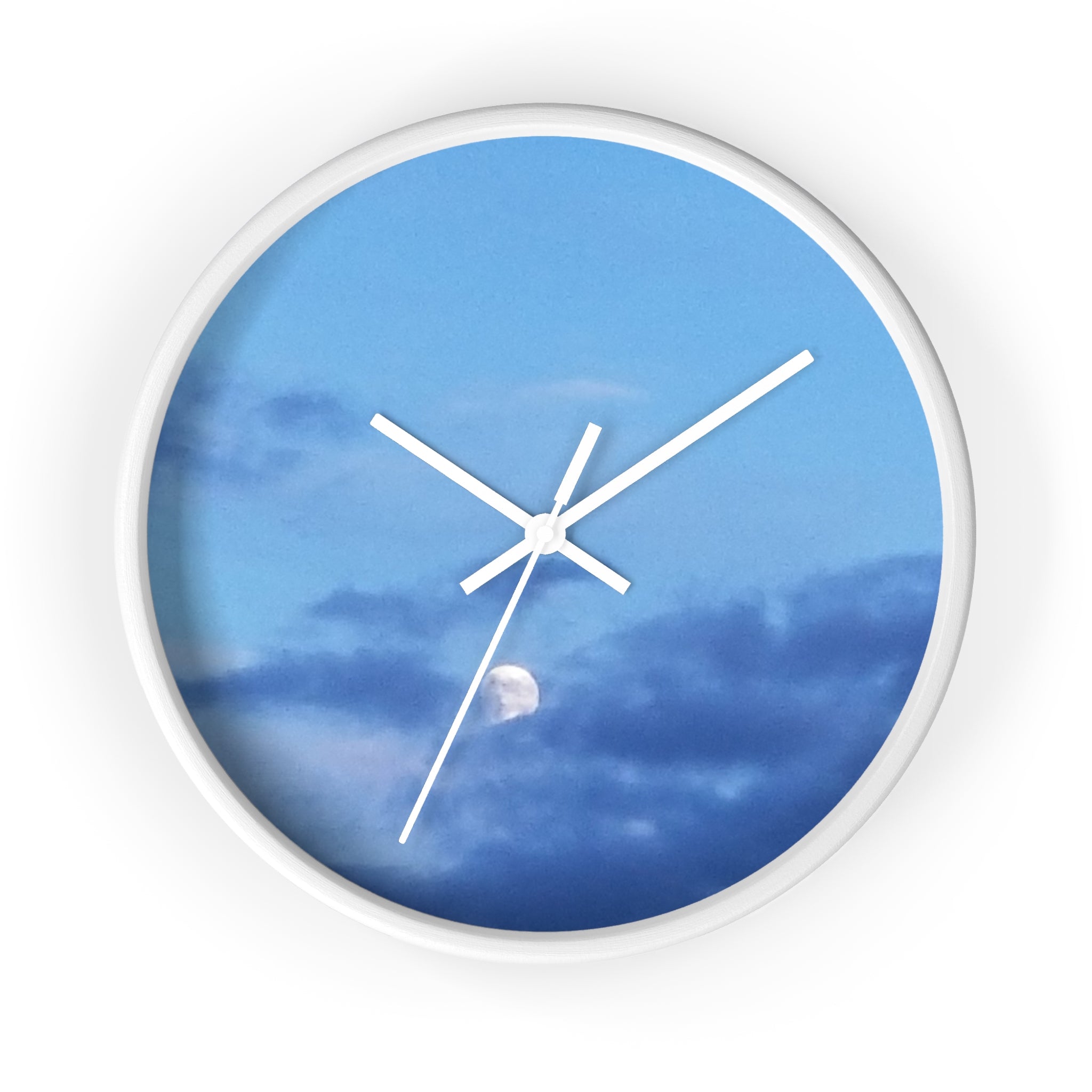 Celestial Gaze | Moonlit Cloudscape Silent Wall Clock | The Inspiration Collection