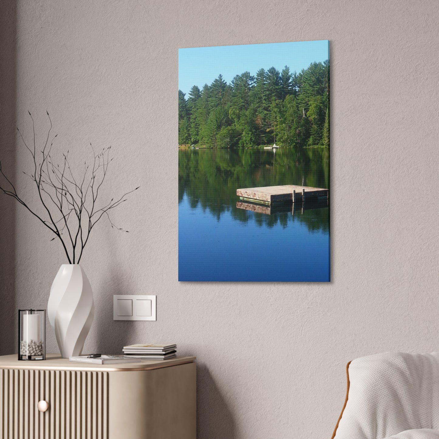 Nature-Inspired Canvases from an #originalphotograph of a Tranquil Lakeside Reflection - 0.75" Stretched Nature Wall Decor