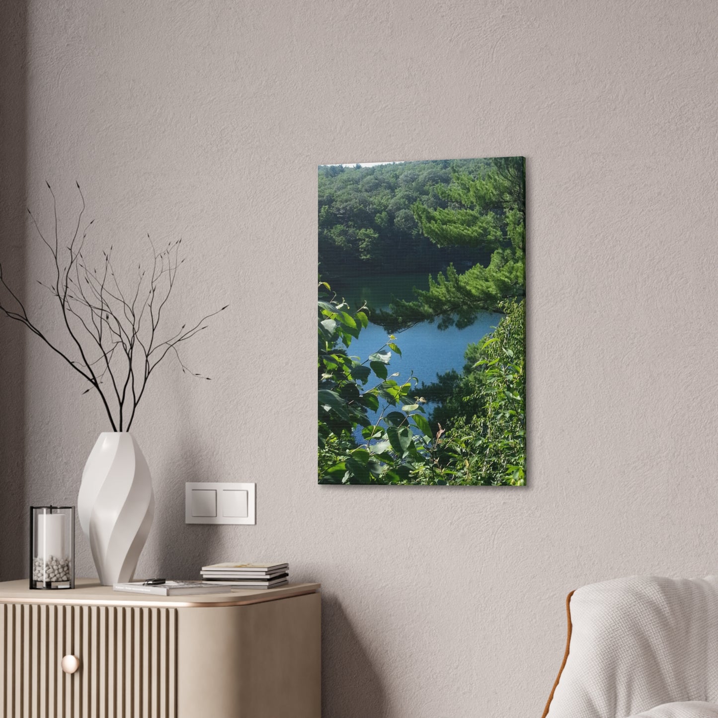Nature-Inspired Canvases from an #originalphotograph of #PinkLake in Ontario - 0.75" Stretched Nature Wall Decor