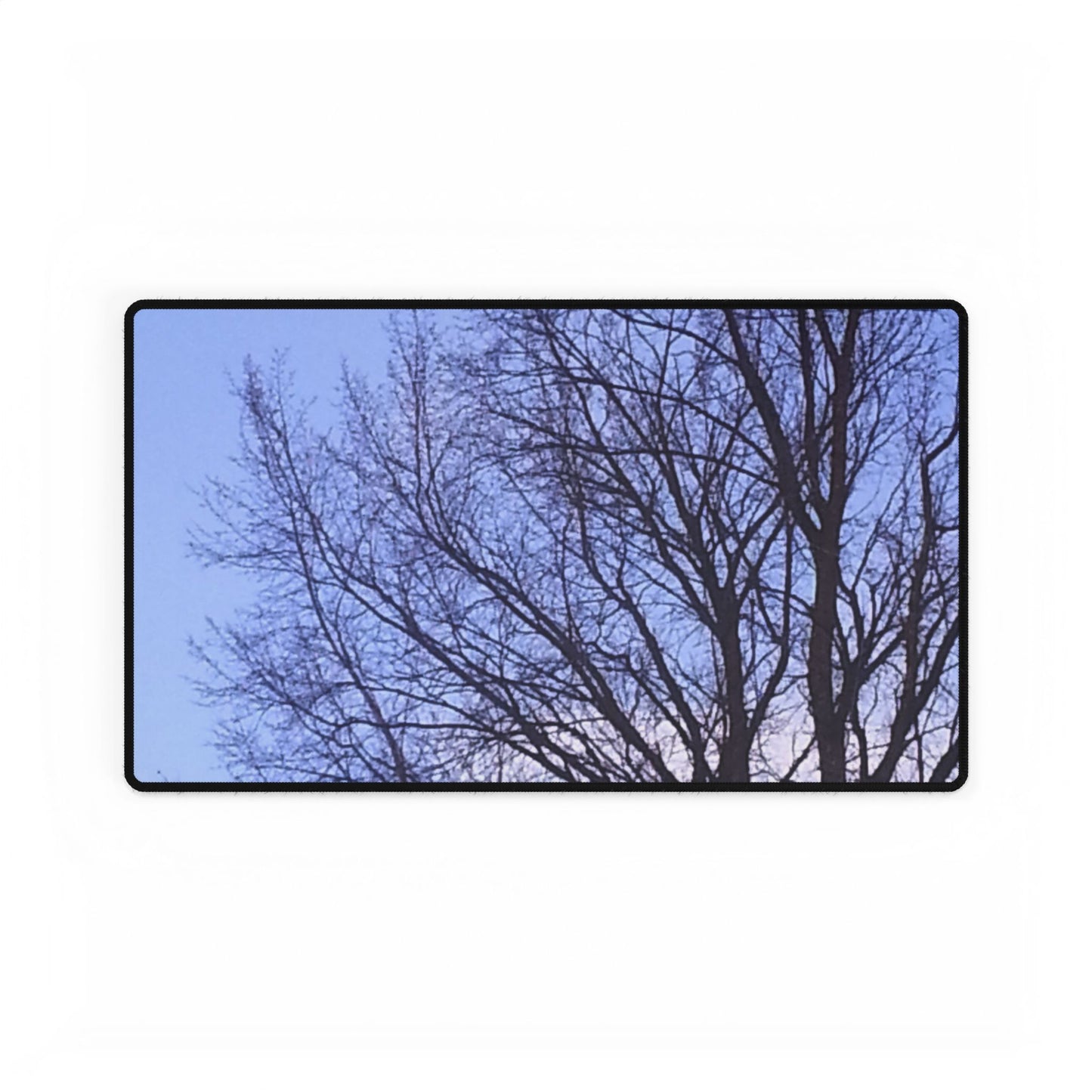 Nature-Inspired Desk Mat/Mouse pad - #originalphotography of Tree Silhouette Against a Blue Sky