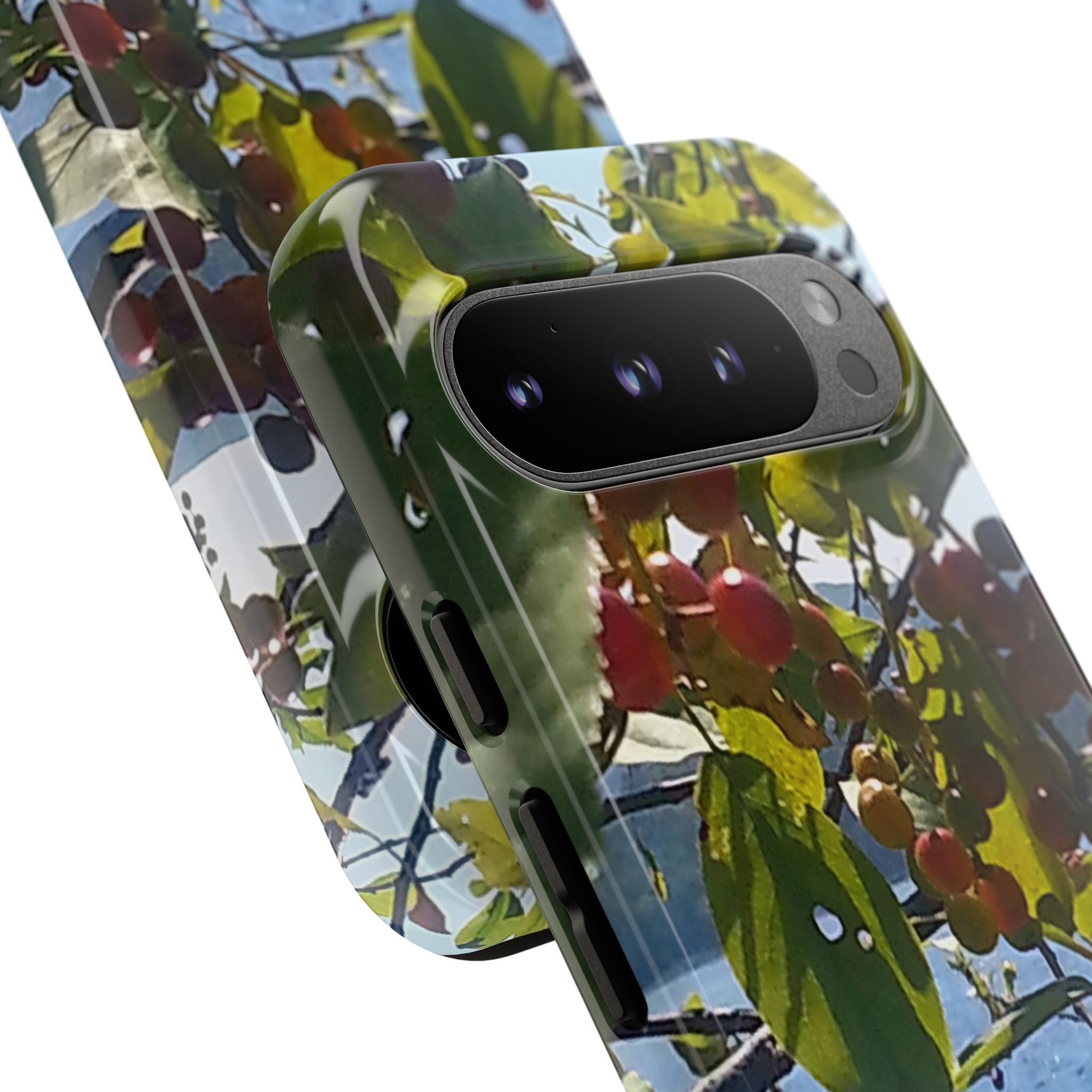 Crimson Pulse | Vibrant Crimson Berry Botanical Phone Case | The Flow Collection