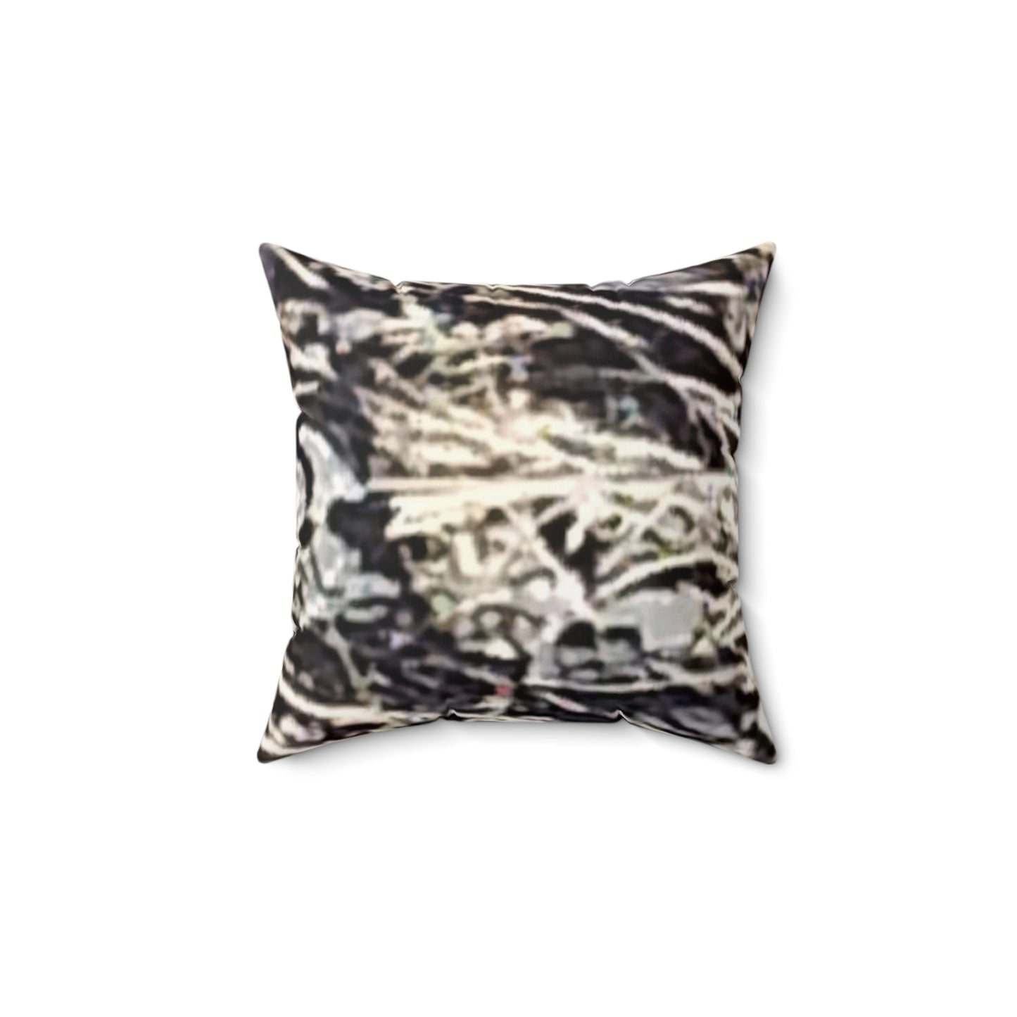 Nature-Inspired Decorative Square Pillow - Earthy Textured Design of a Stone Bed